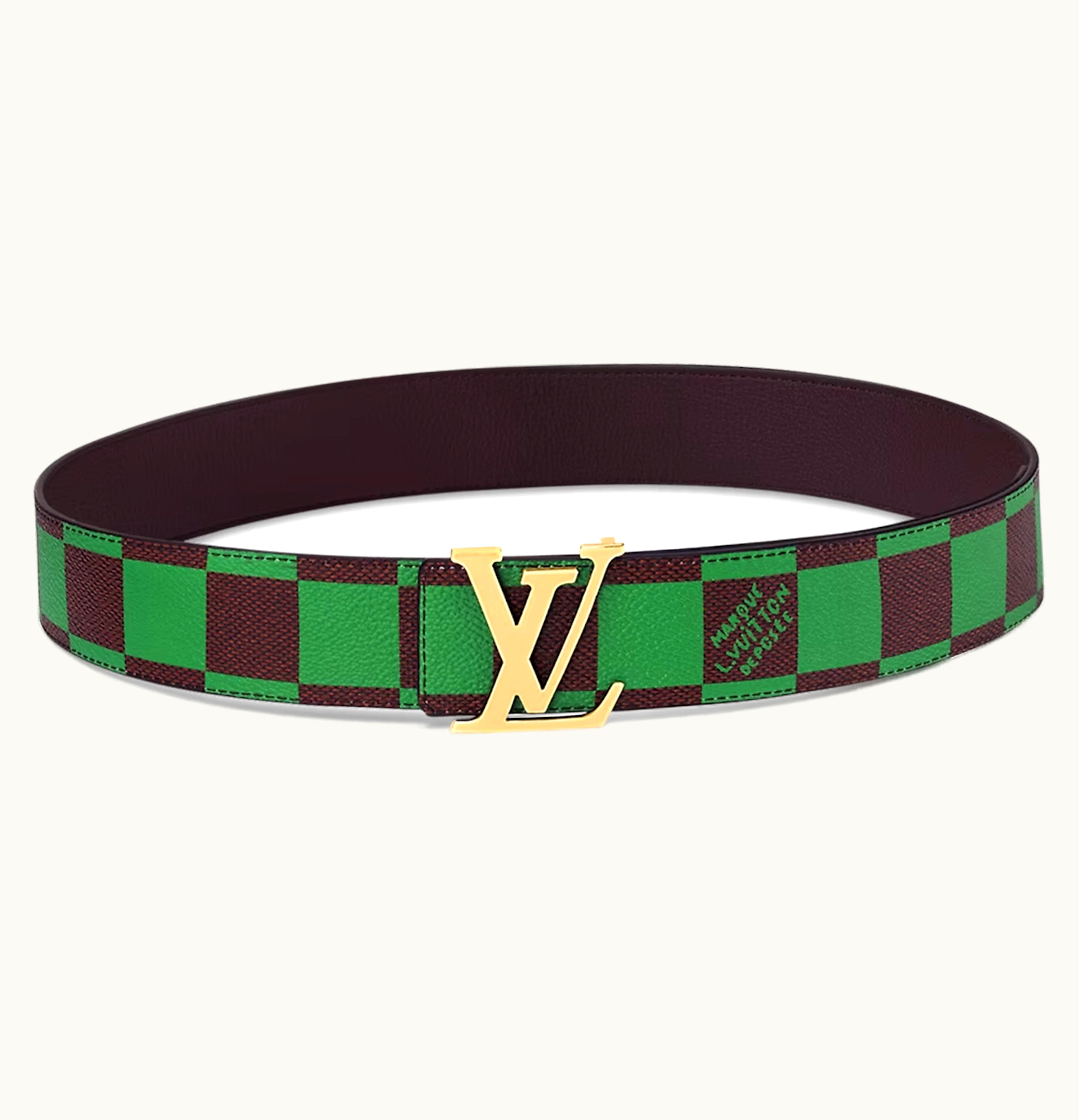 Louis Vuitton Louis Vuitton LV Initiales 40mm Reversible Belt Damier Pop Green