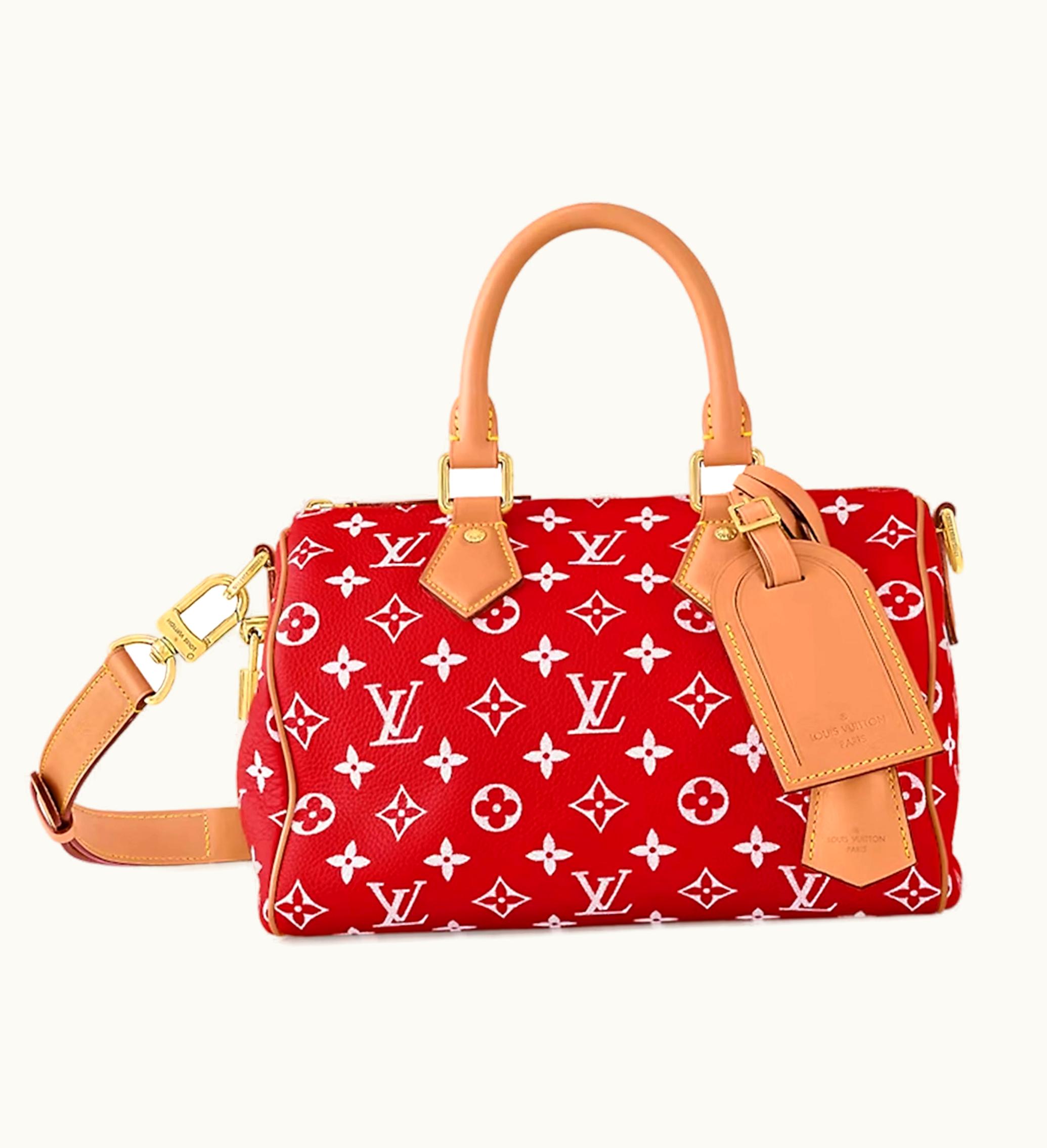 Louis Vuitton Louis Vuitton Speedy 25 Bandouliere Monogram Leather Red