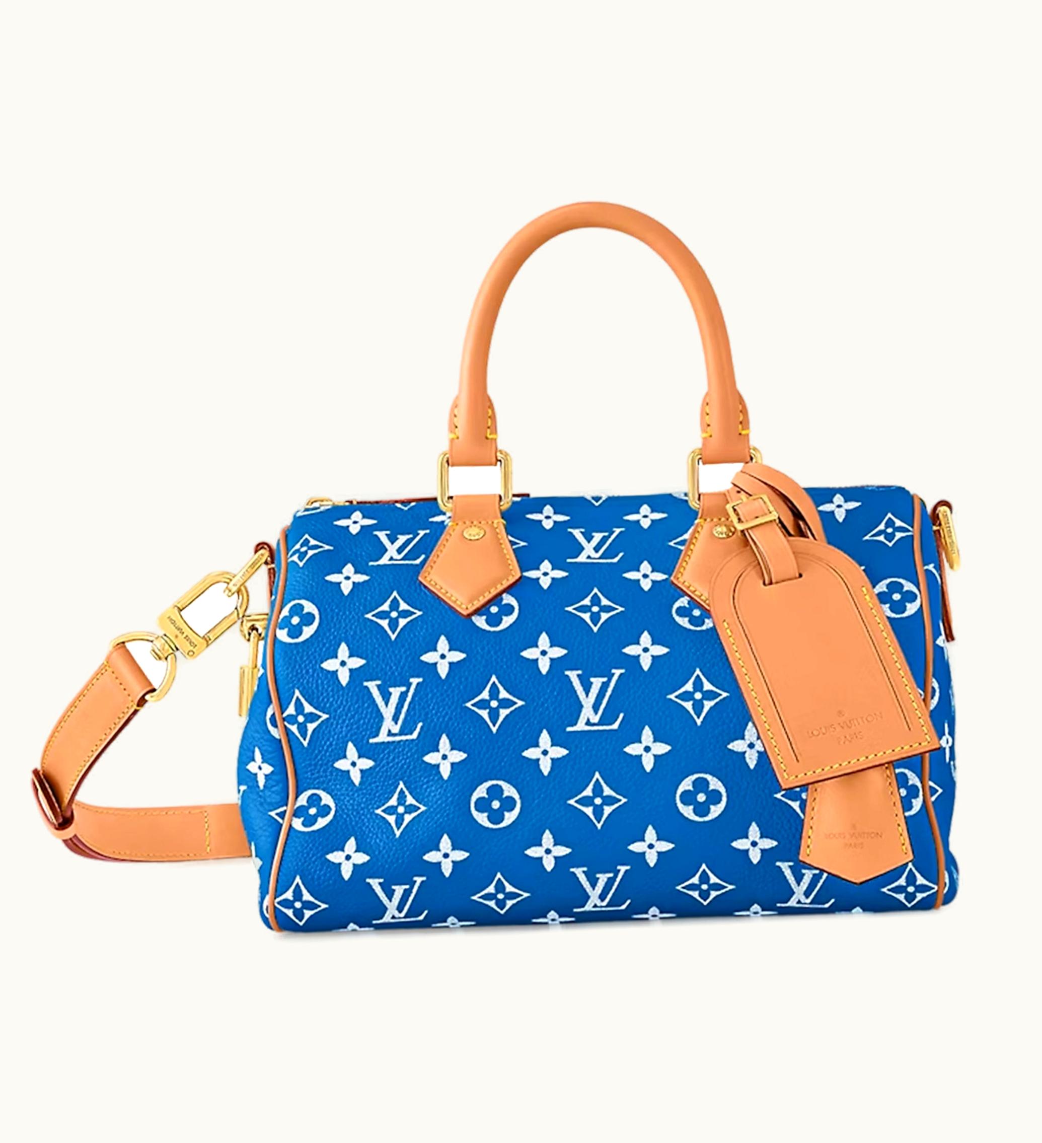 Louis Vuitton Louis Vuitton Speedy 25 Bandouliere Monogram Leather Blue