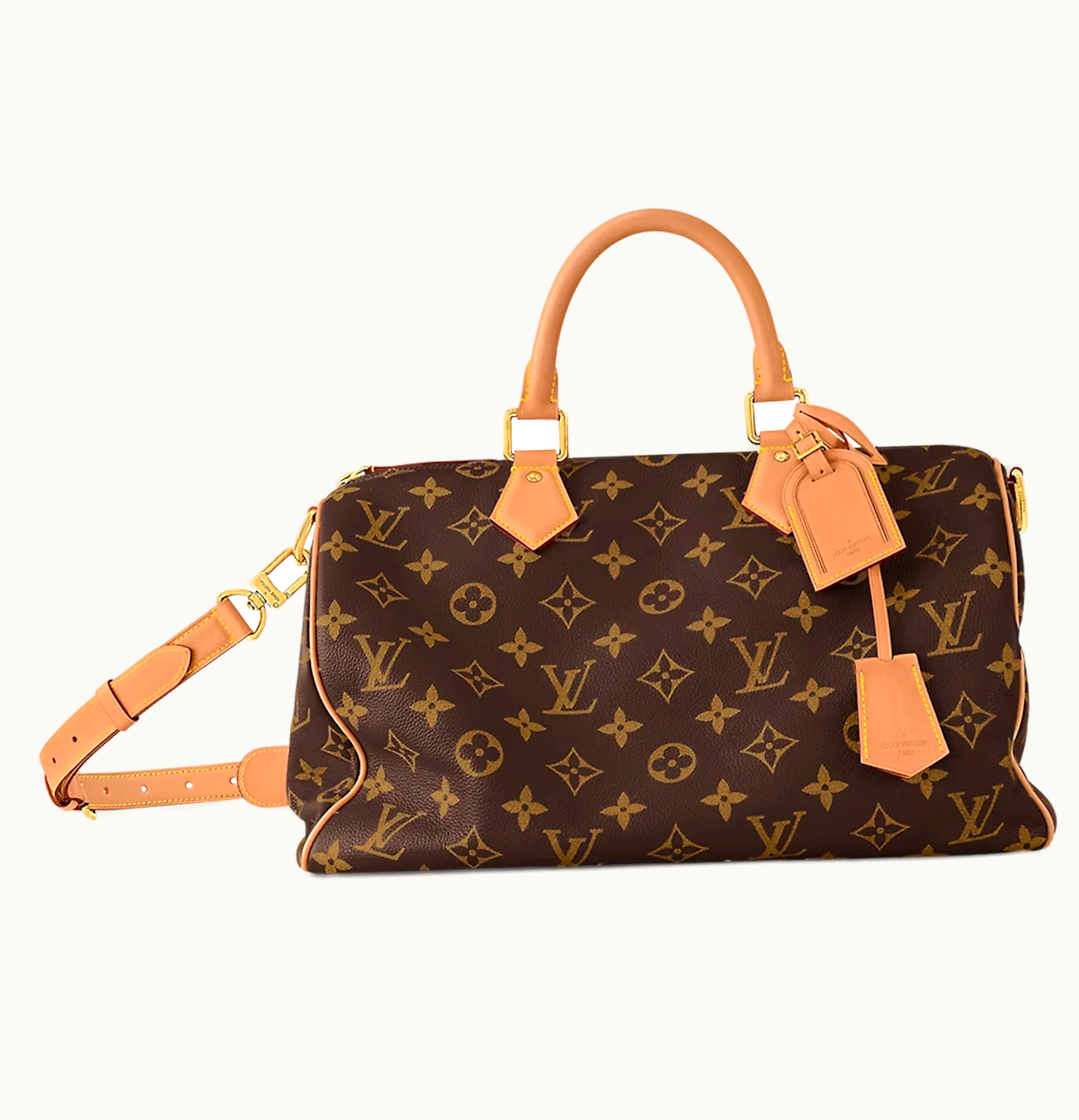 Louis Vuitton Louis Vuitton Speedy 40 Bandouliere Monogram Leather Brown Monogram