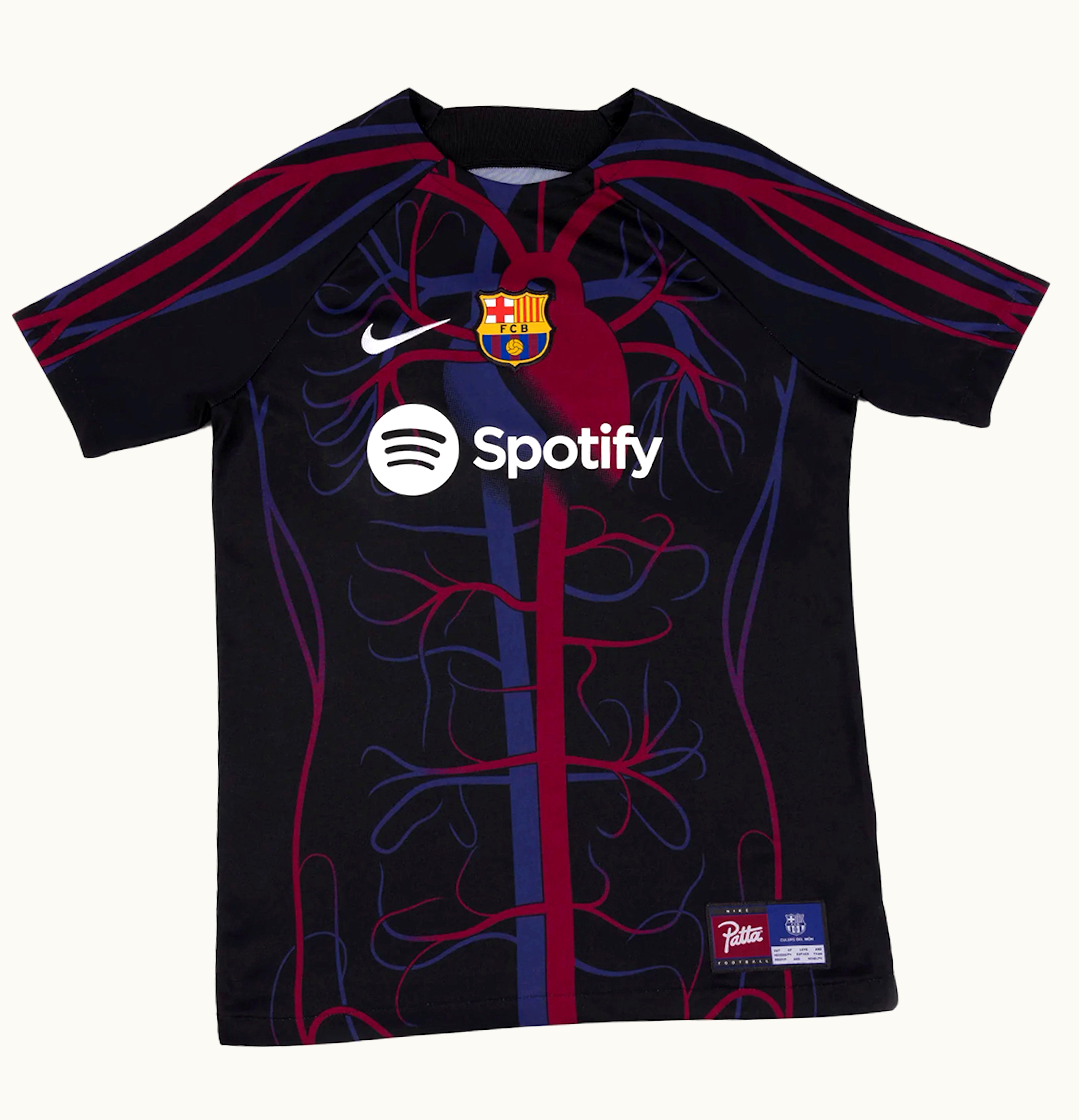 Patta X Barcelona FC Culers Del Mon Kids Pre Match Jersey Black White