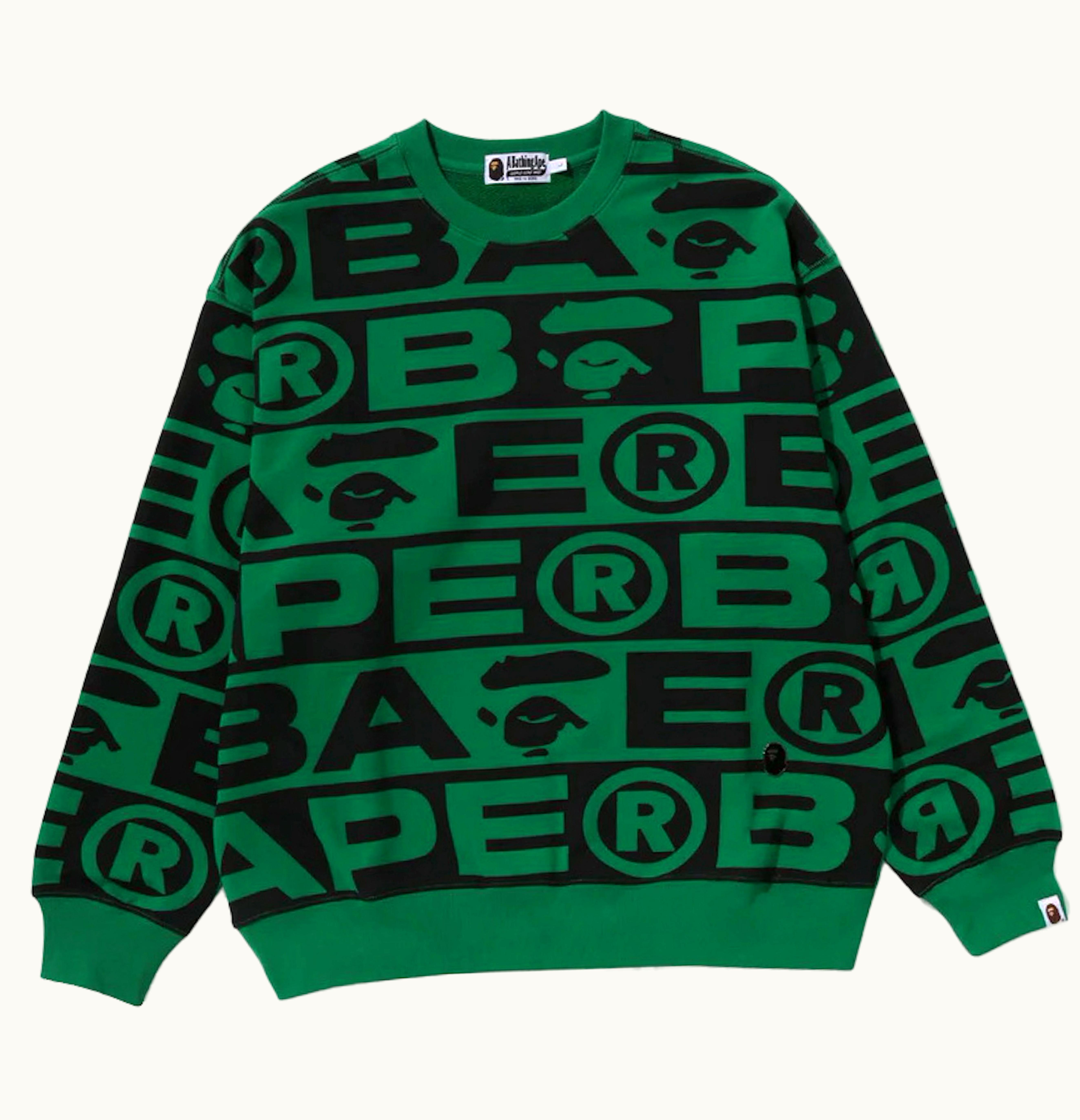 BAPE BAPE Lux Sport Pattern Oversized Crewneck Green