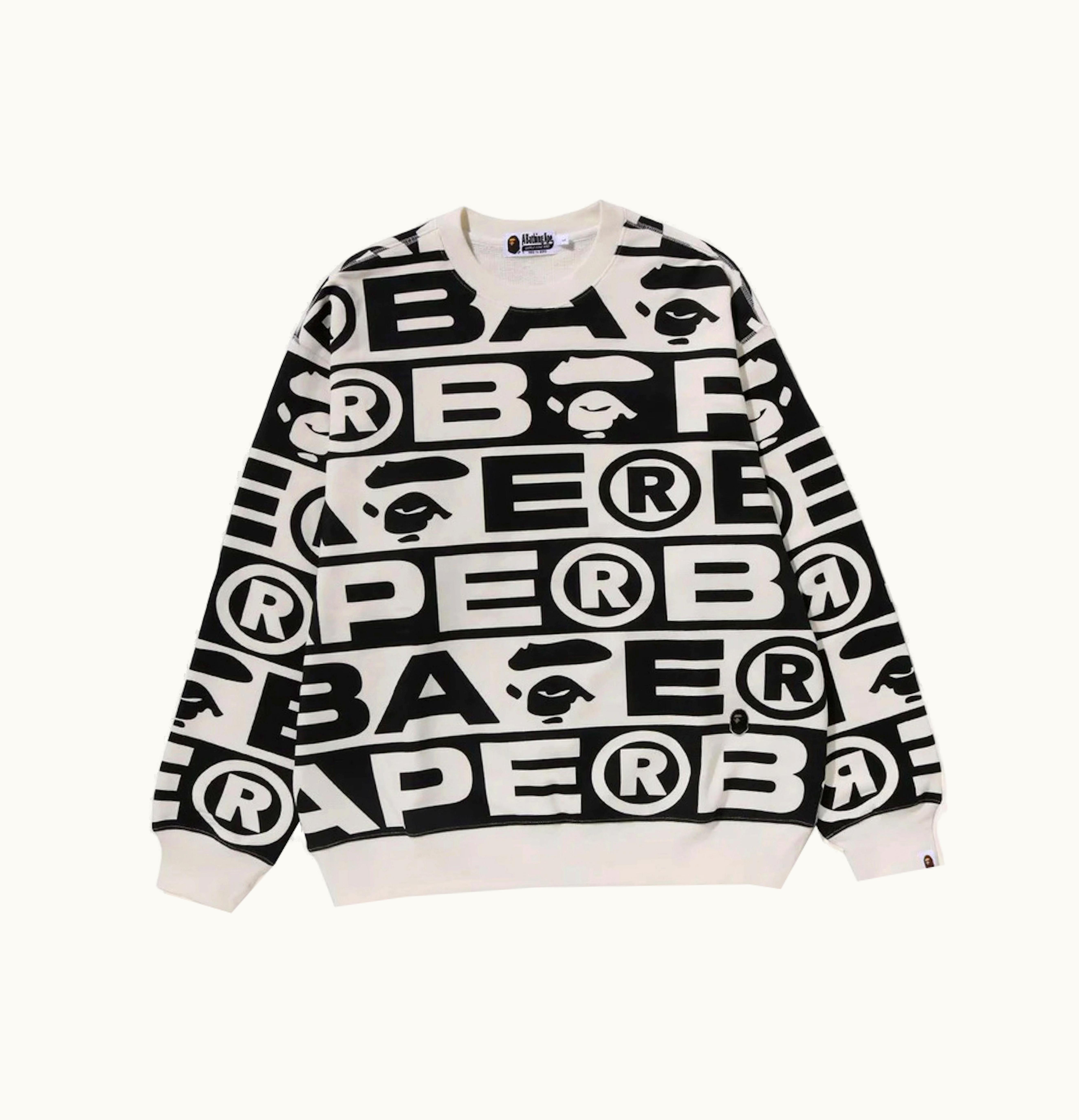 BAPE BAPE Lux Sport Pattern Oversized Crewneck Ivory