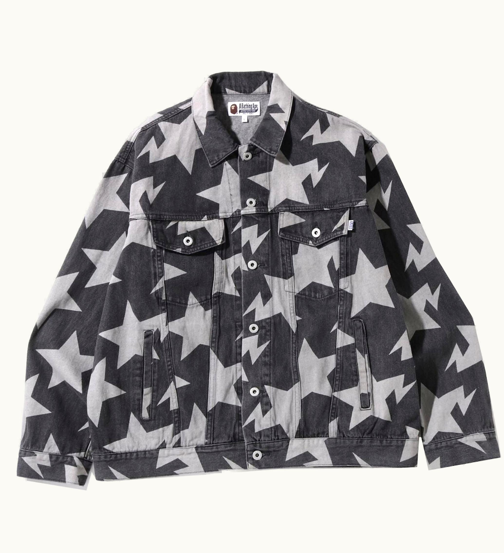 BAPE BAPE Sta Pattern Loose Fit Denim Jacket Black