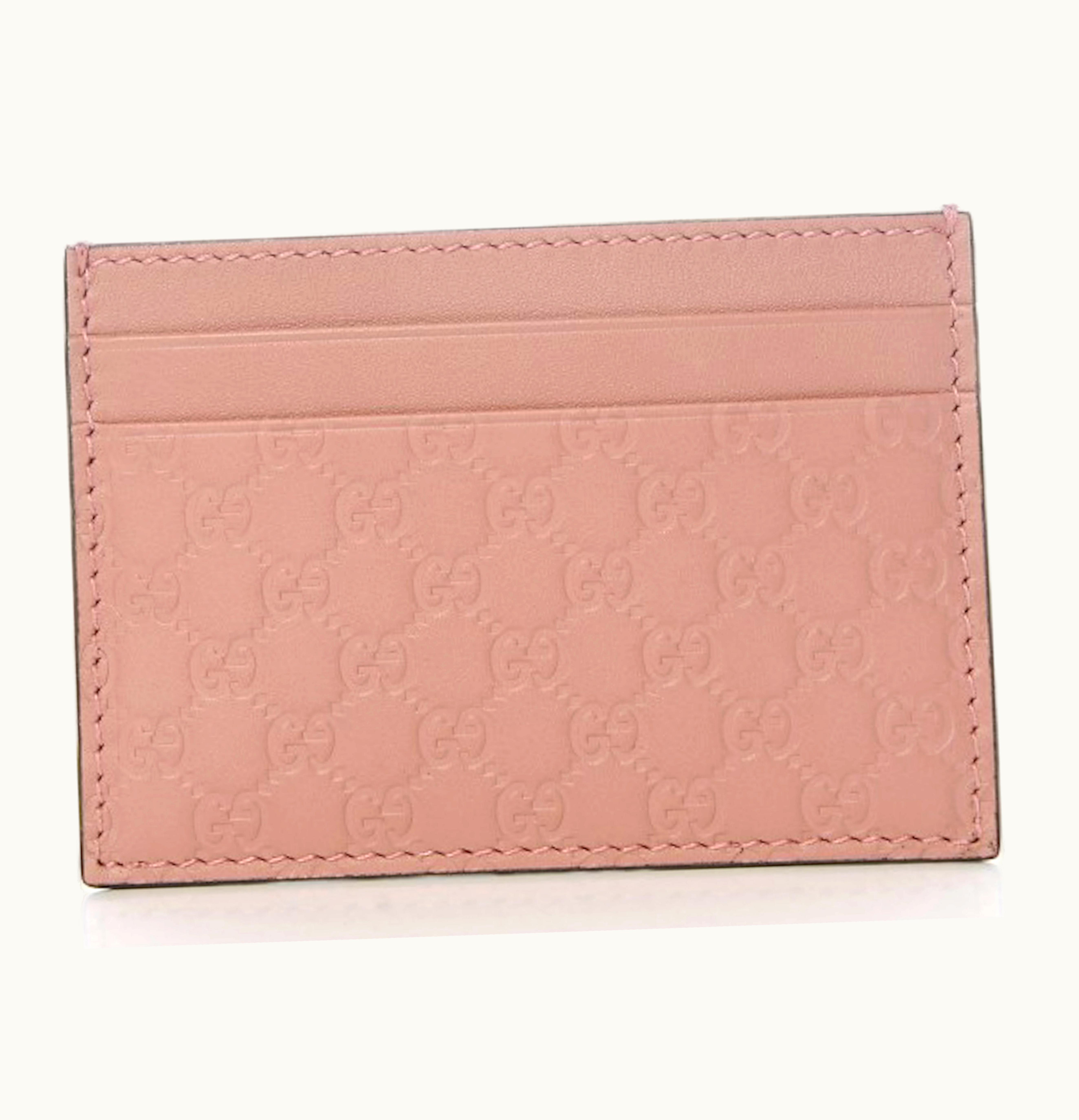 Gucci Gucci Card Case Microguccissima 5 Card Slot Soft Pink
