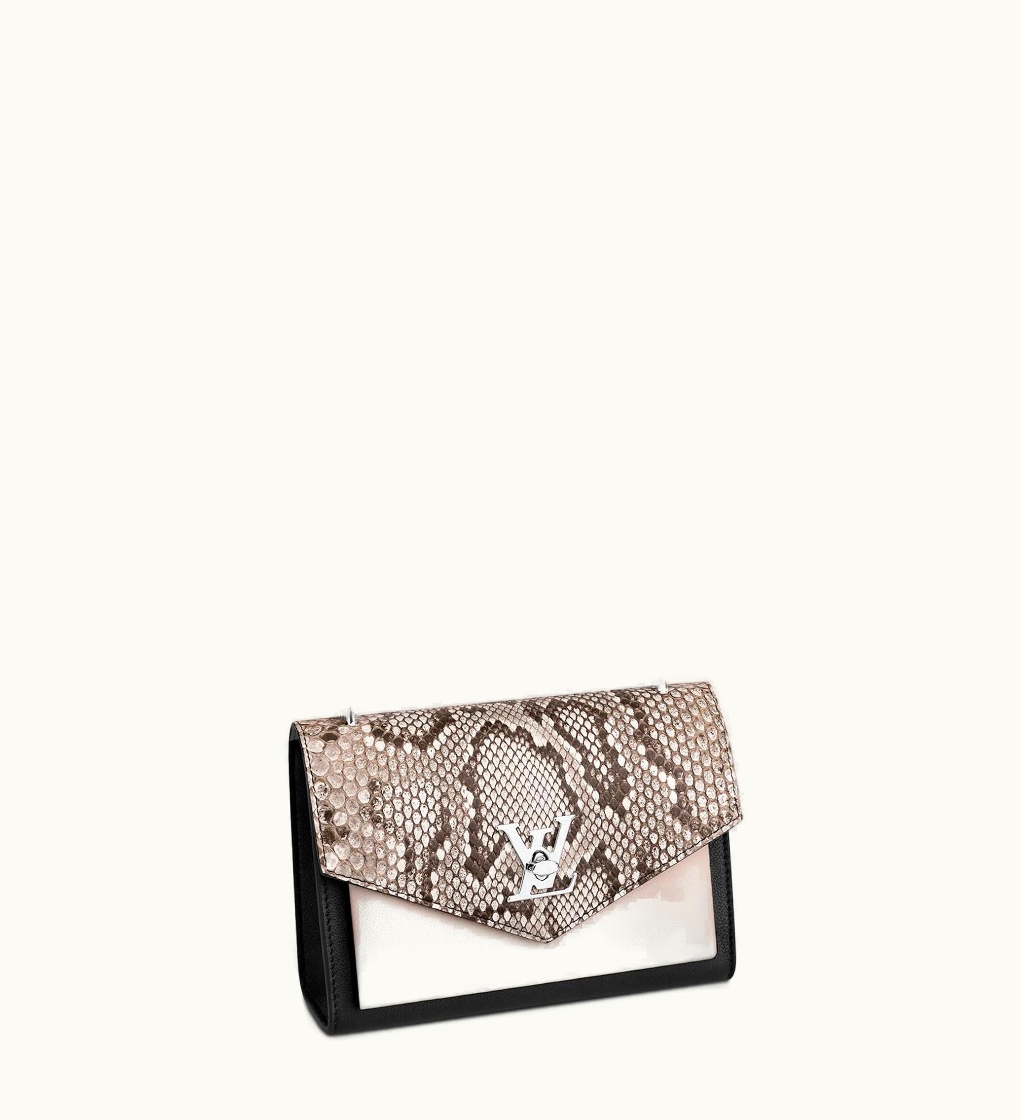 Louis Vuitton Louis Vuitton Mylockme Python BB Black Creme Beige