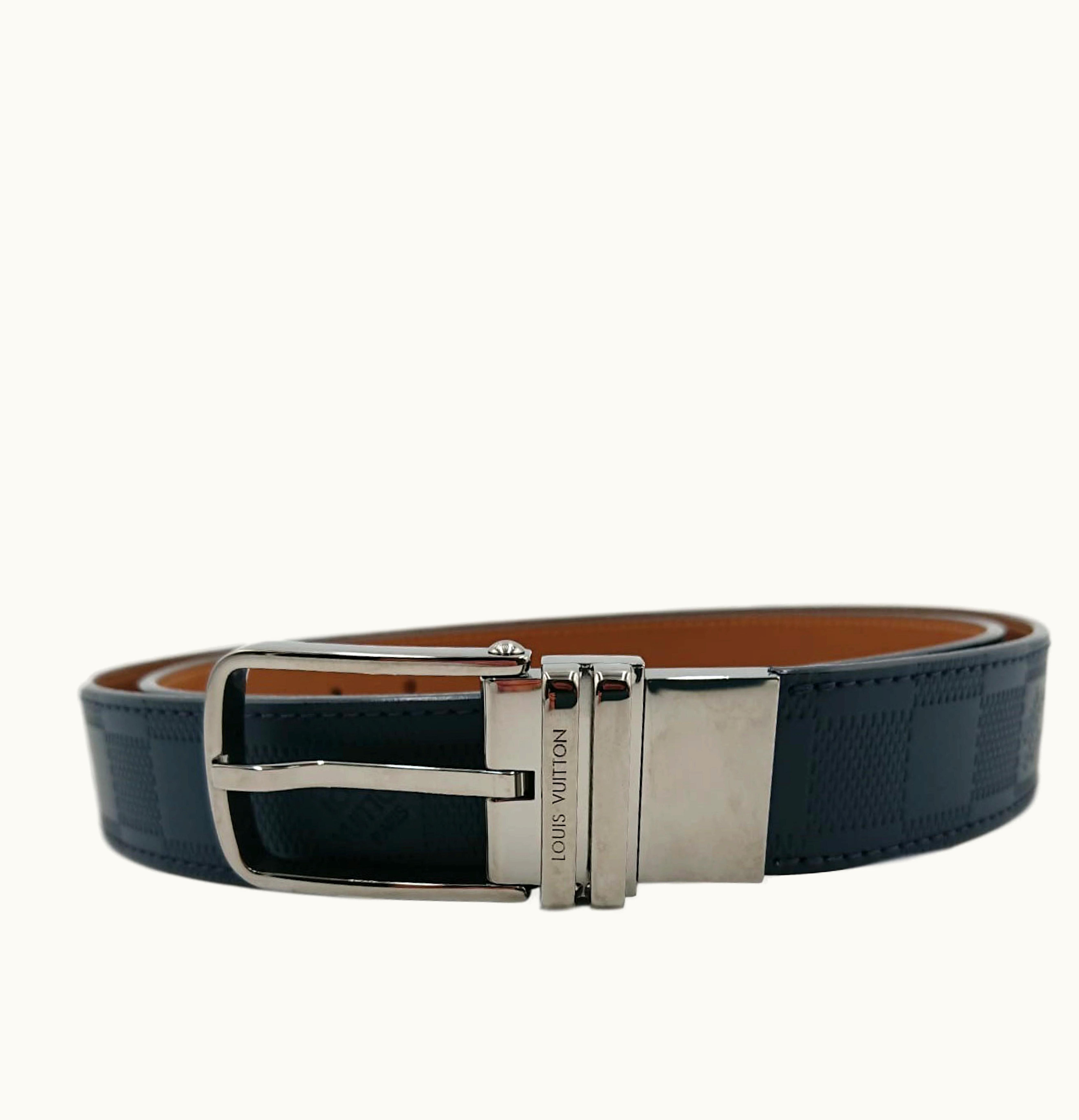 Louis Vuitton Louis Vuitton Boston Reversible Belt Damier Infini Navy