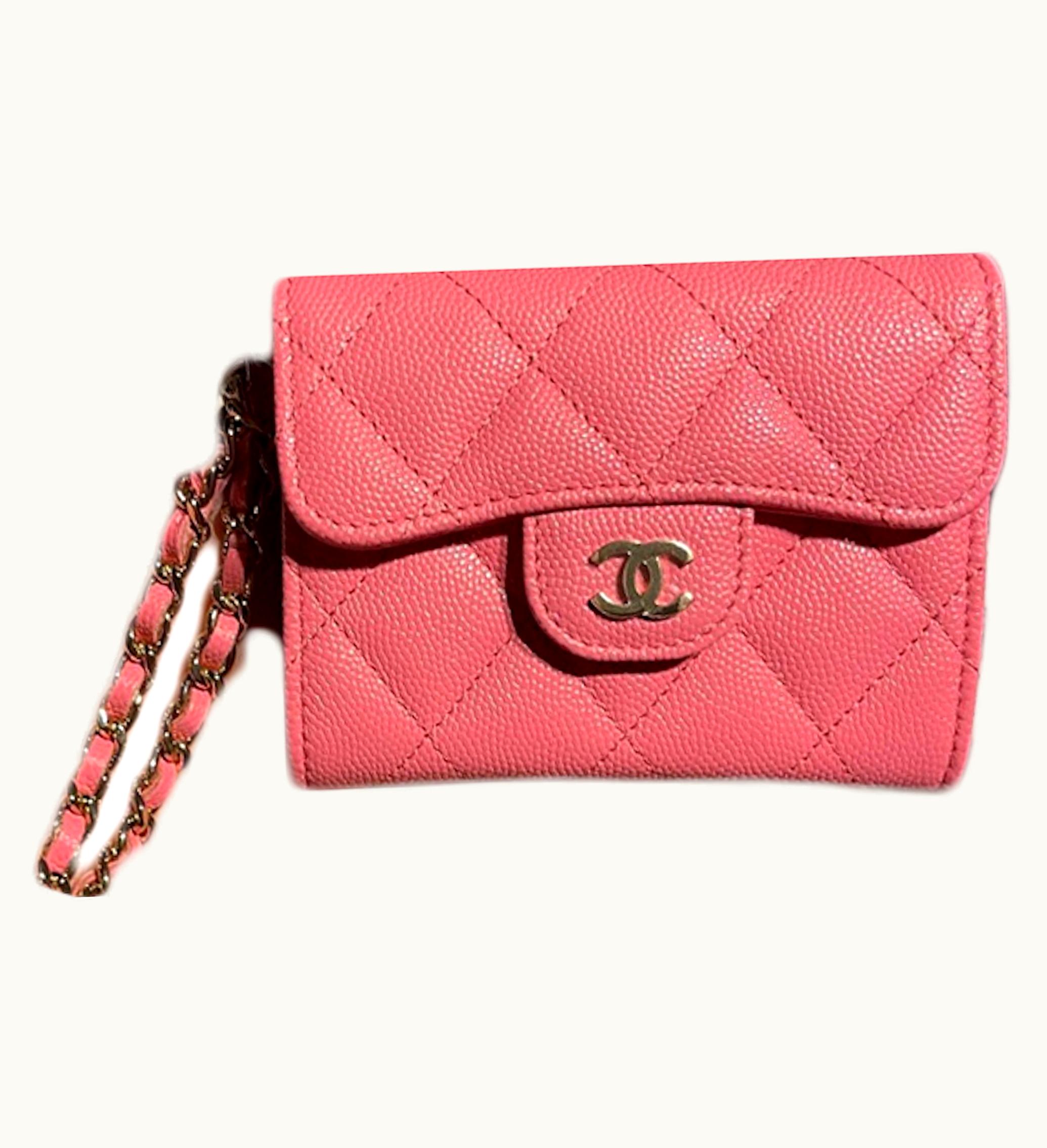 Chanel Chanel Timeless Classic Coin Purse Grained Calfskin & Gold Tone Pink