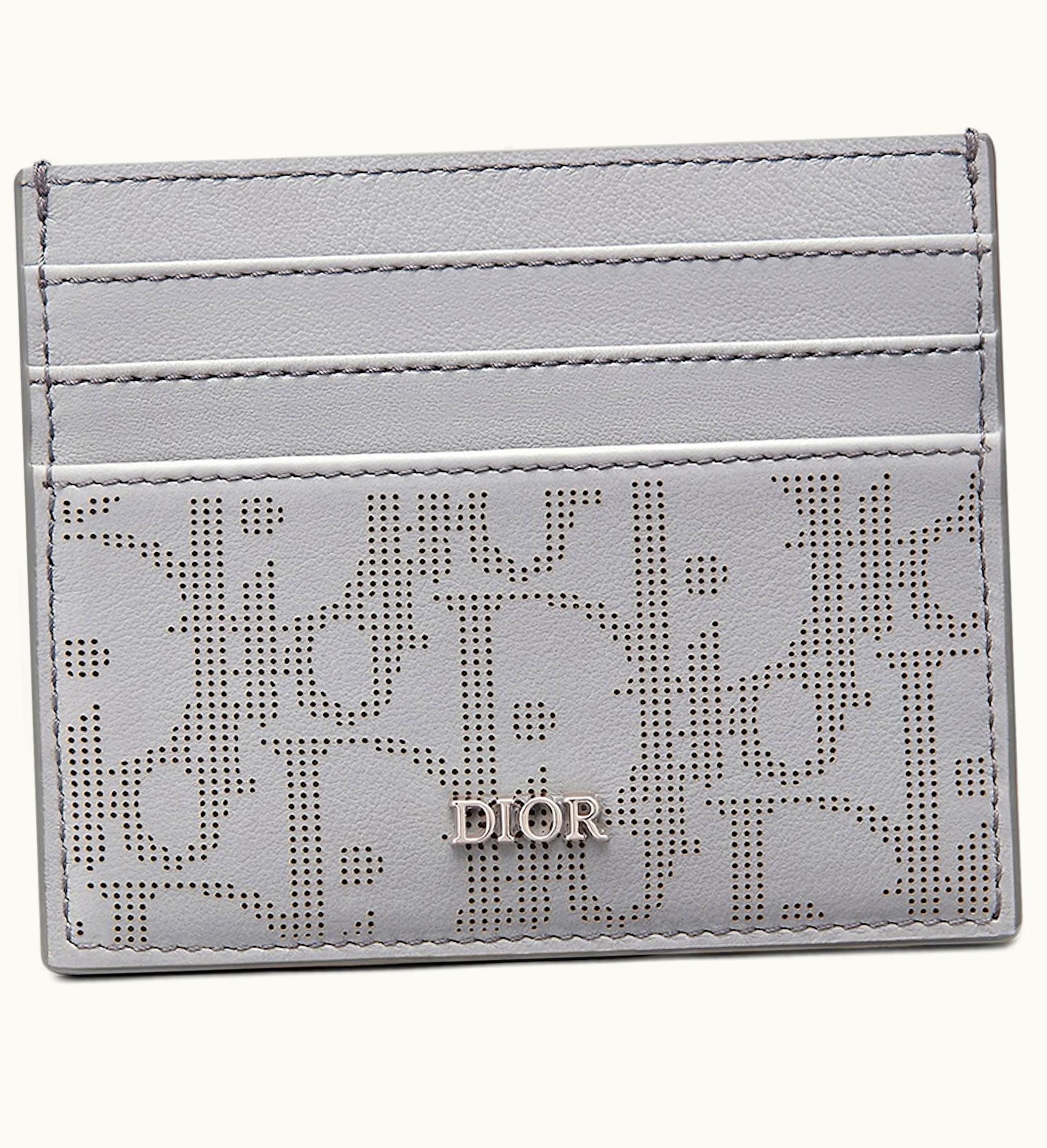 Dior 6 Slot Card Holder Oblique Jacquard Gray