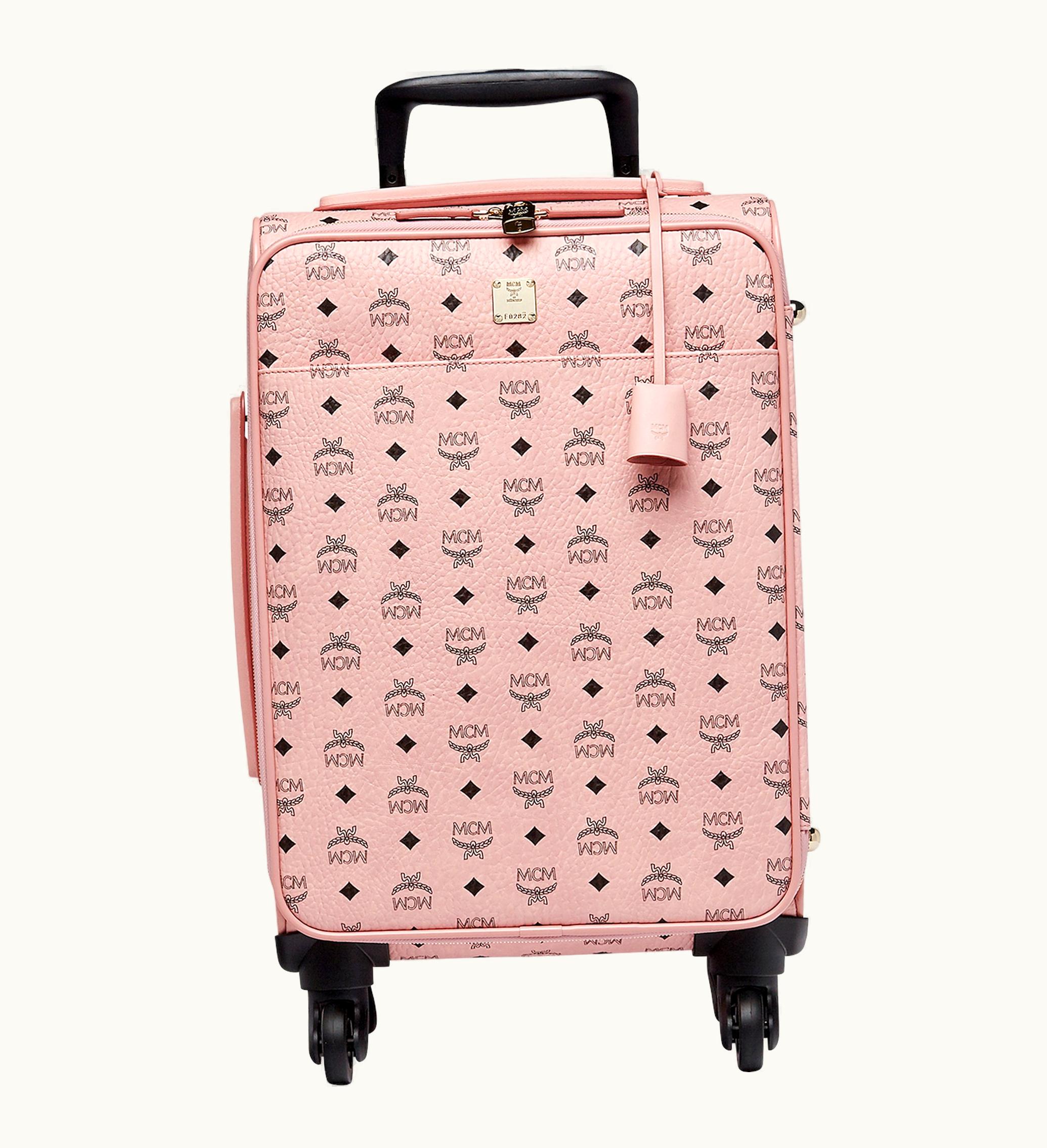 MCM MCM Traveler Cabin Trolley Visetos Small Soft Pink