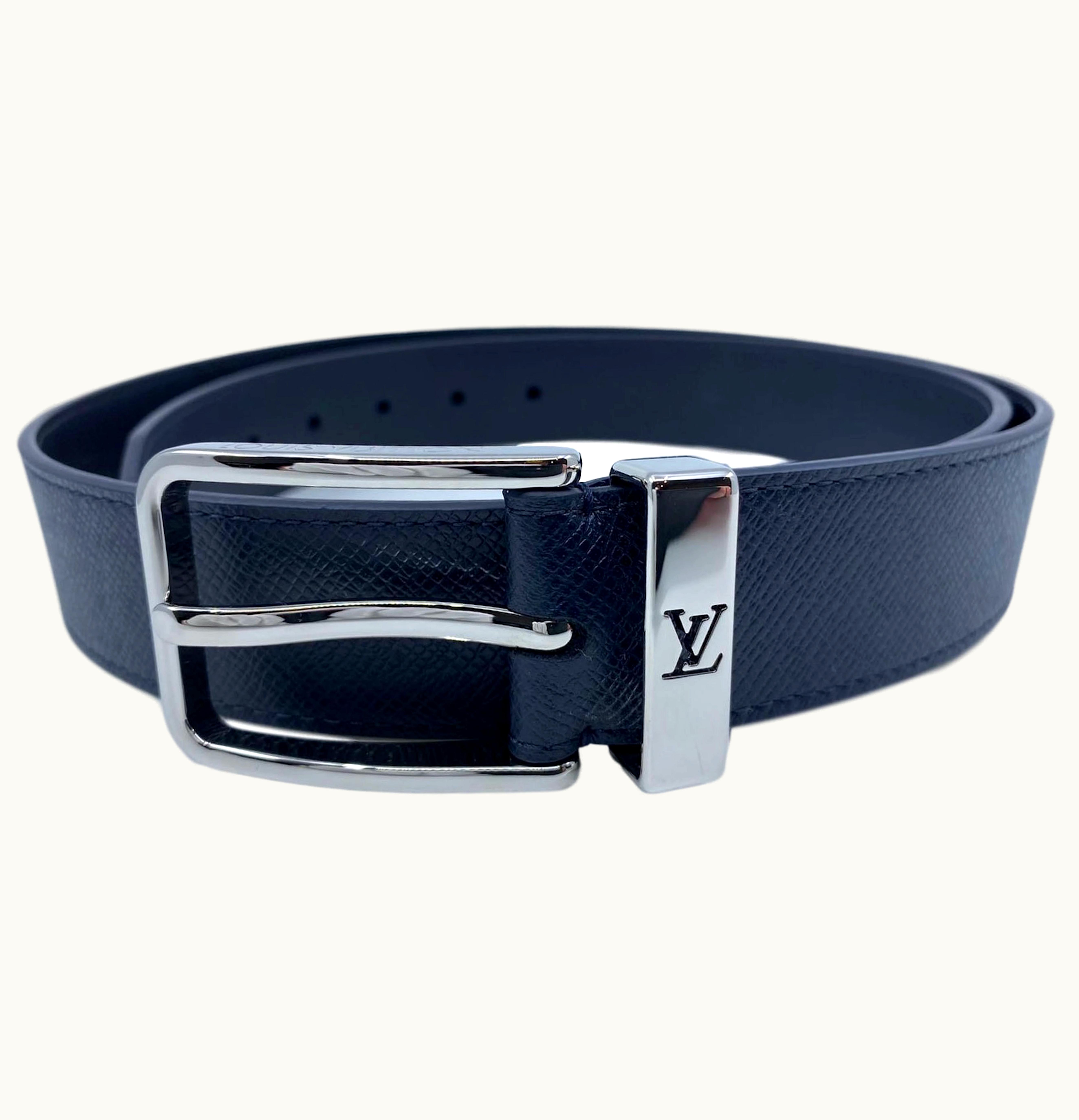 Louis Vuitton Louis Vuitton Pont Neuf Belt Taiga 35mm Bleu Marine