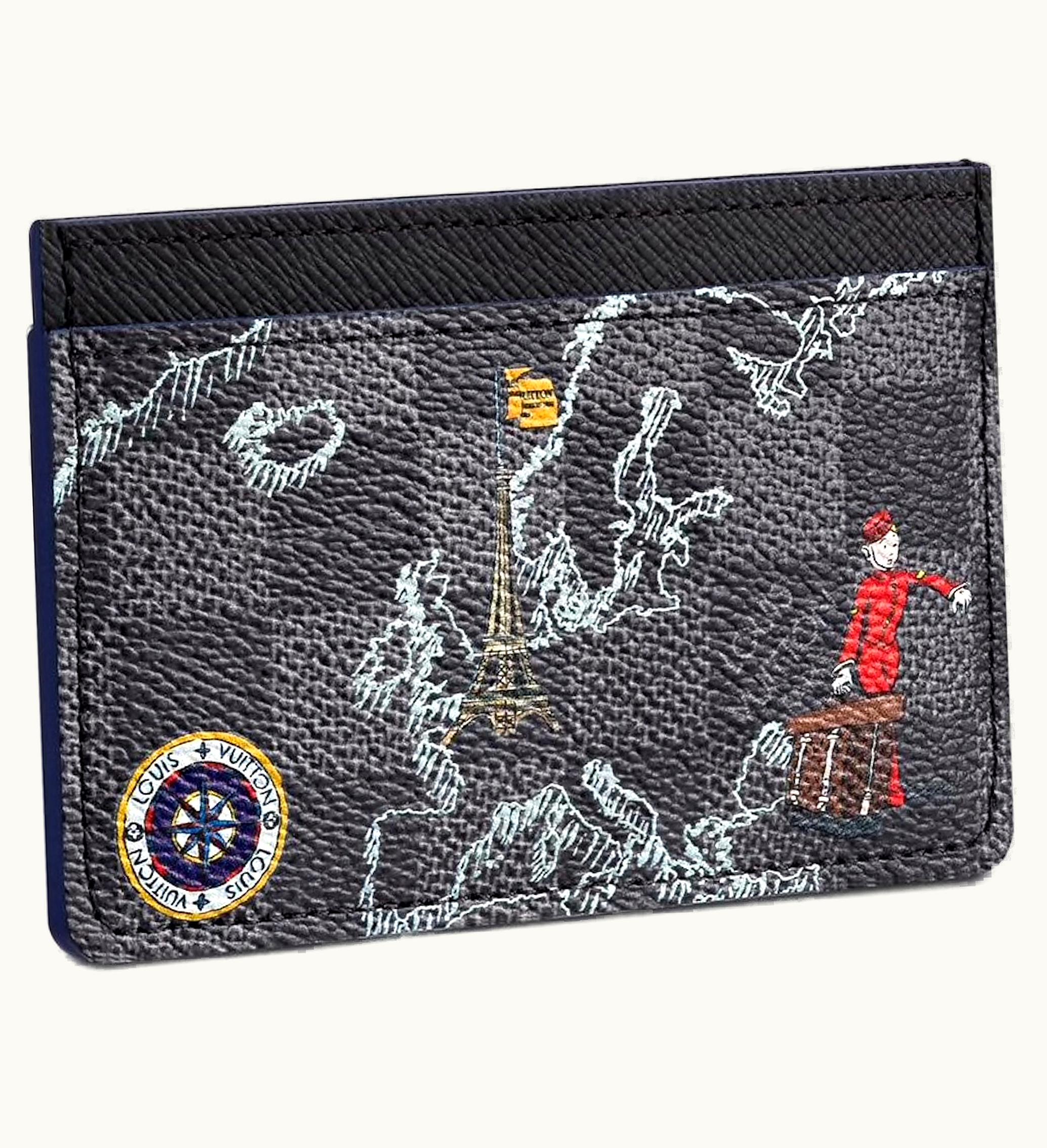 Louis Vuitton Louis Vuitton Porte Cartes Simple Damier Graphite Map Black Lining