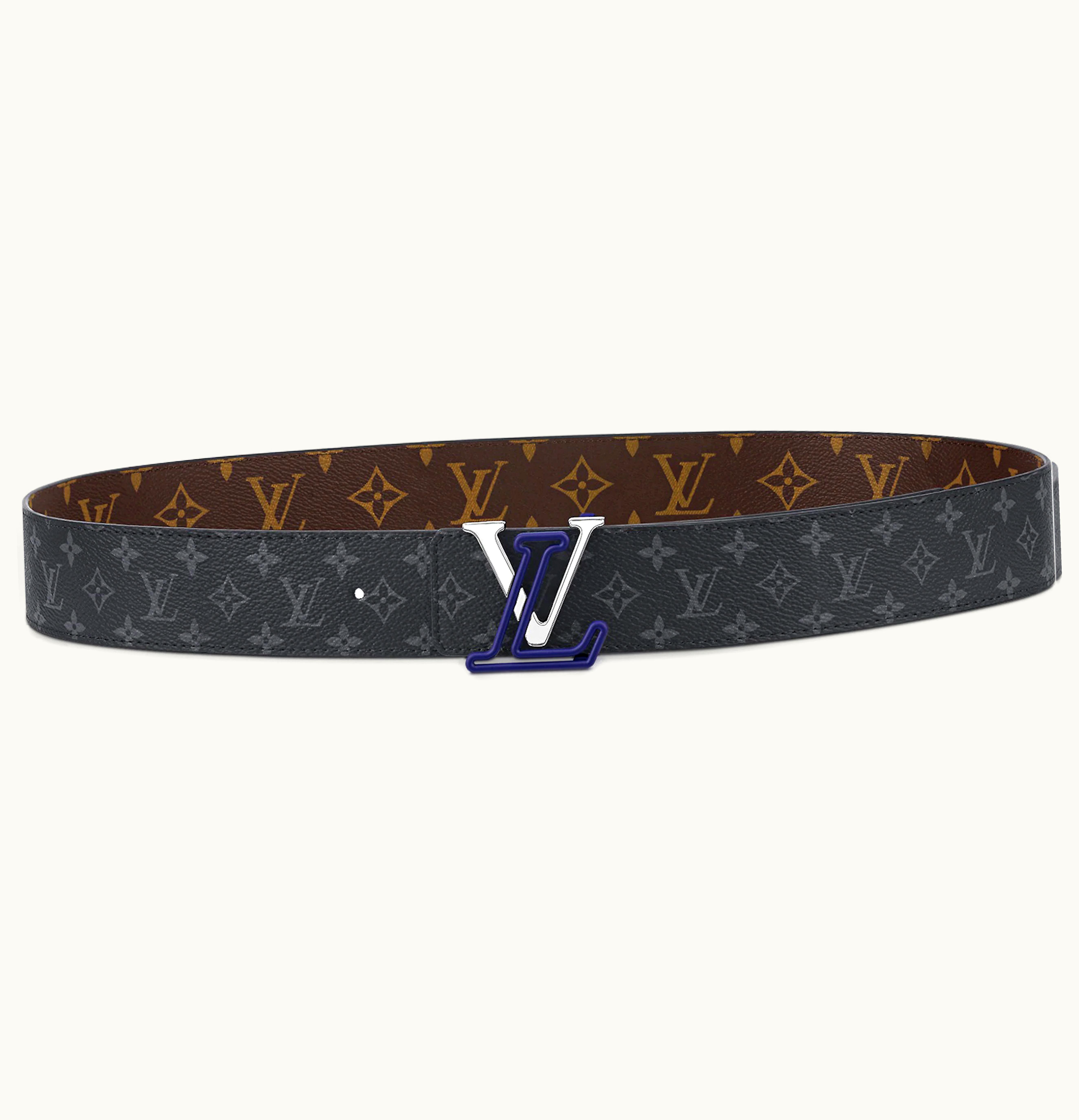 Louis Vuitton Louis Vuitton LV Line Reversible Belt 40mm Monogram Eclipse Brown Blue
