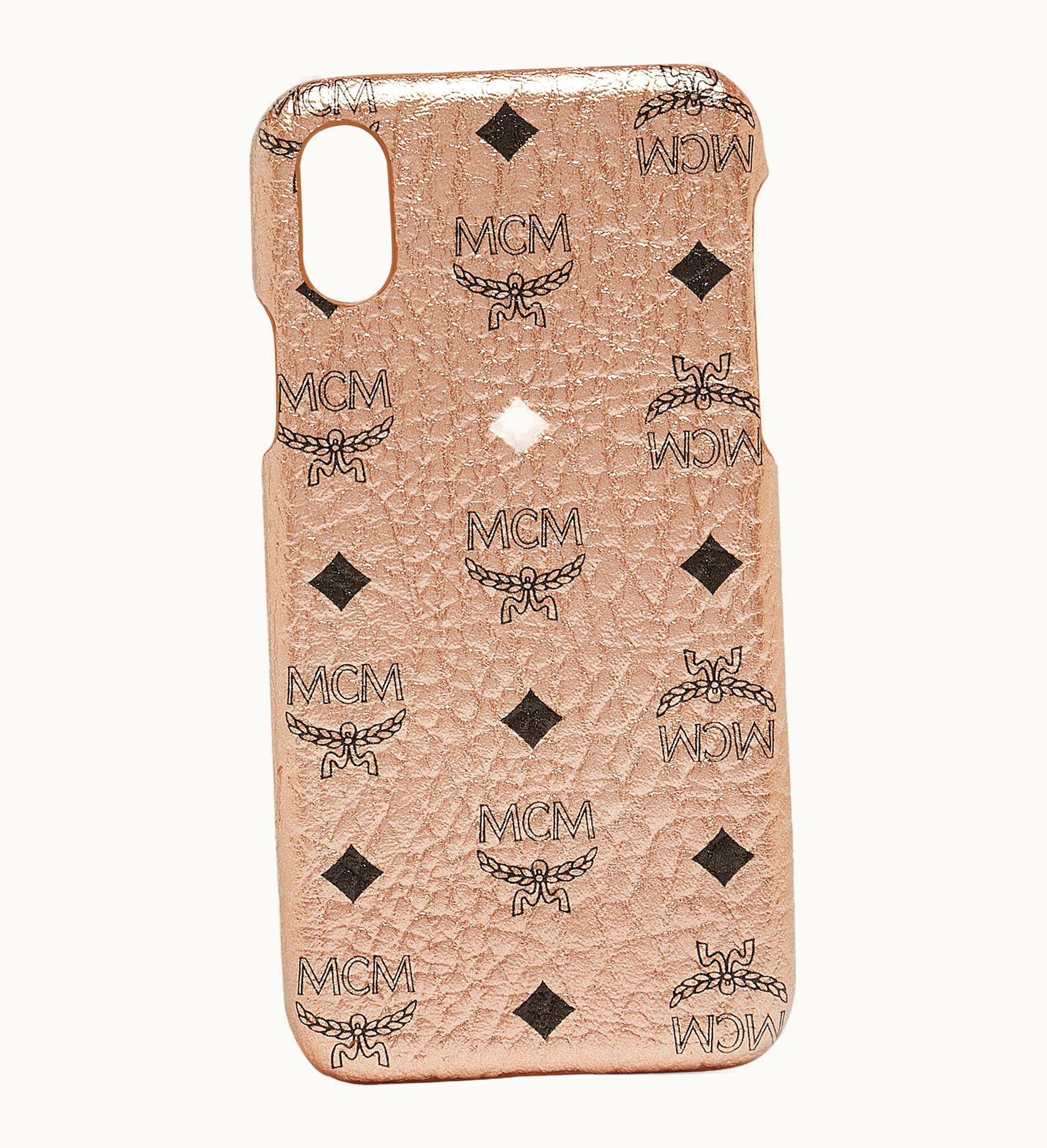 MCM MCM Iphone X Case Monogram Visetos Original Champagne Gold