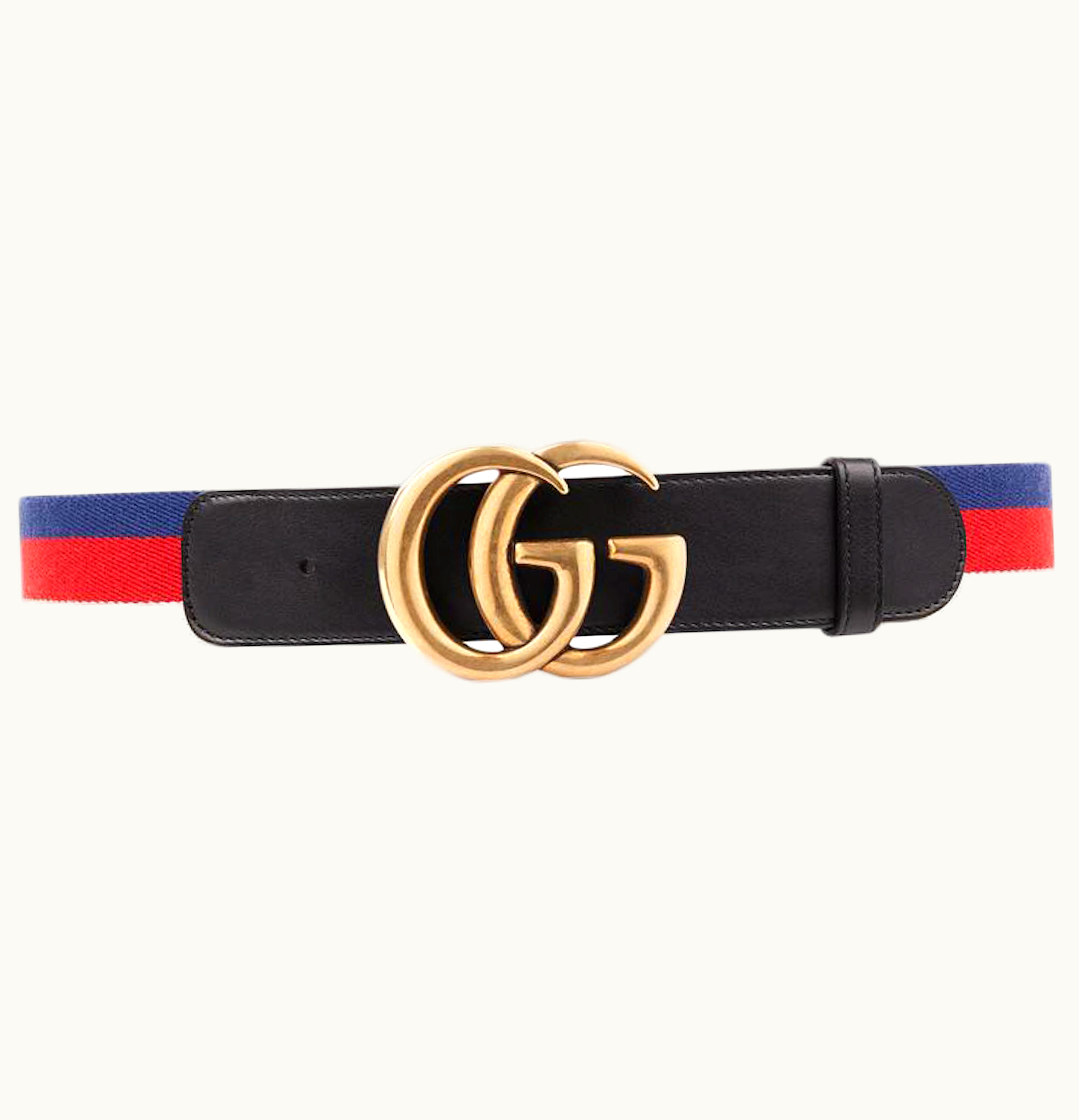 Gucci Gucci Sylvie Web Belt Double G Buckle Red White Blue Black