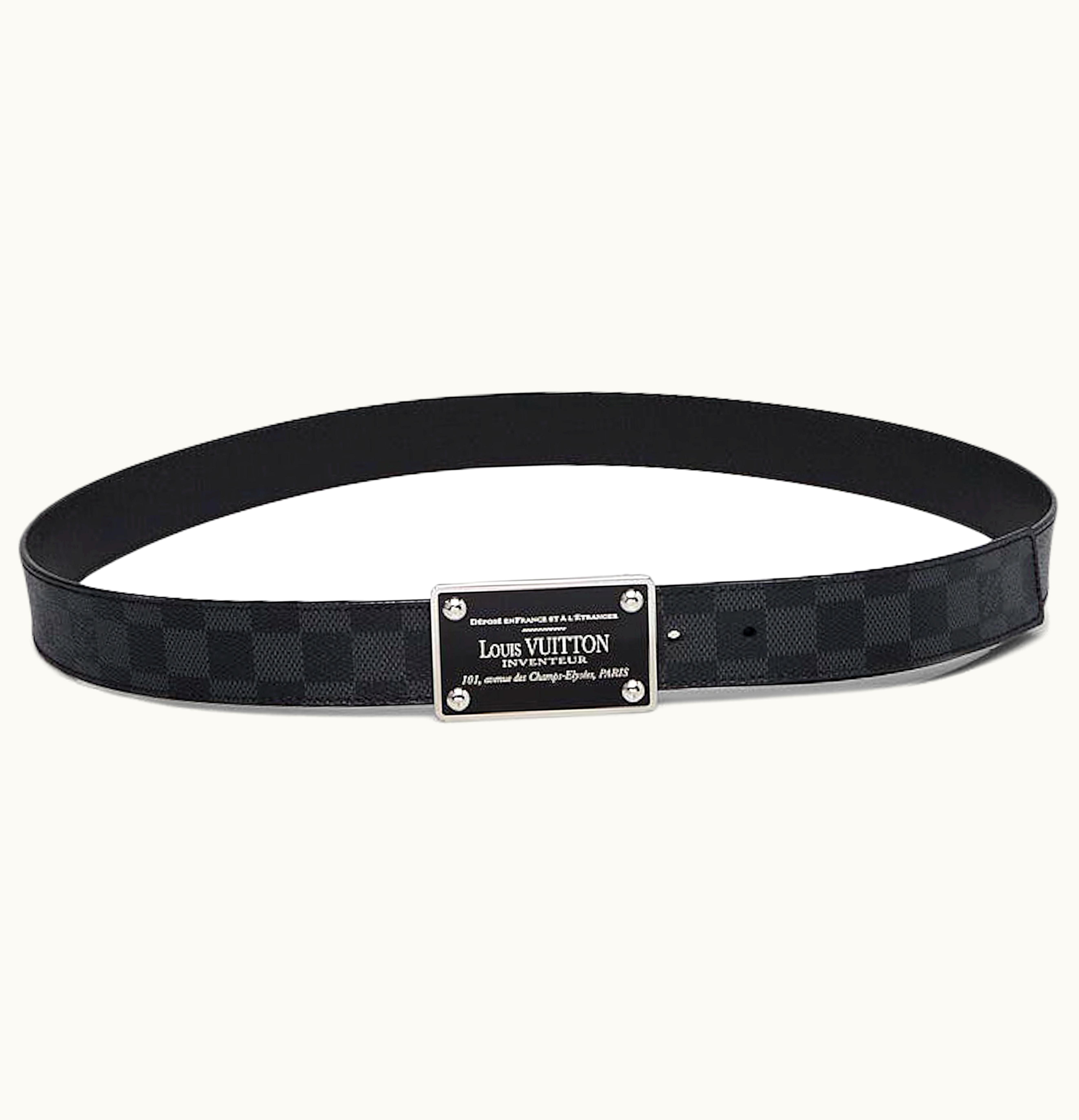 Louis Vuitton Louis Vuitton Belt Inventeur Damier Graphite Black Grey