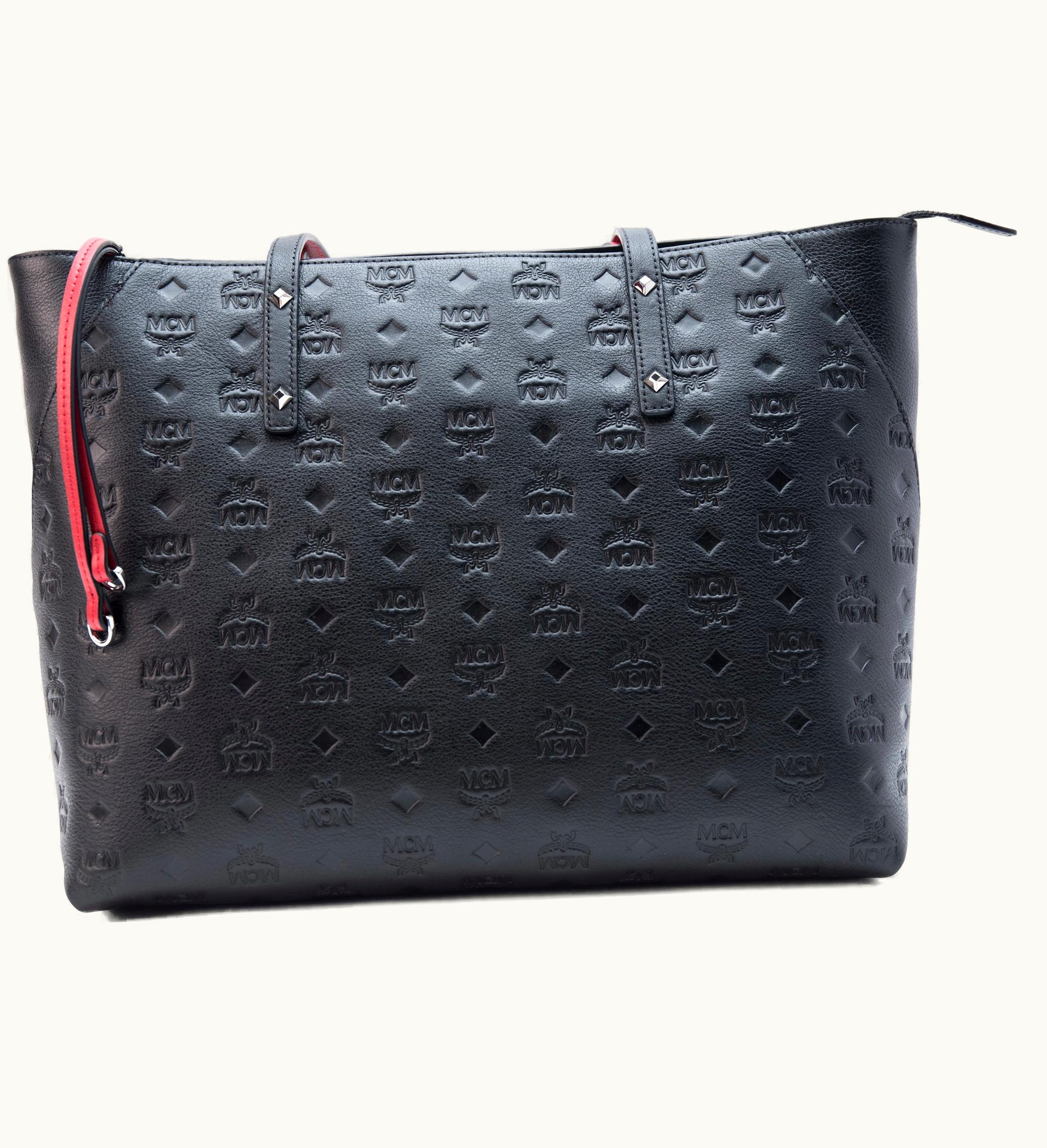 MCM MCM Klara Top Zip Shopper Monogram Leather Large Black