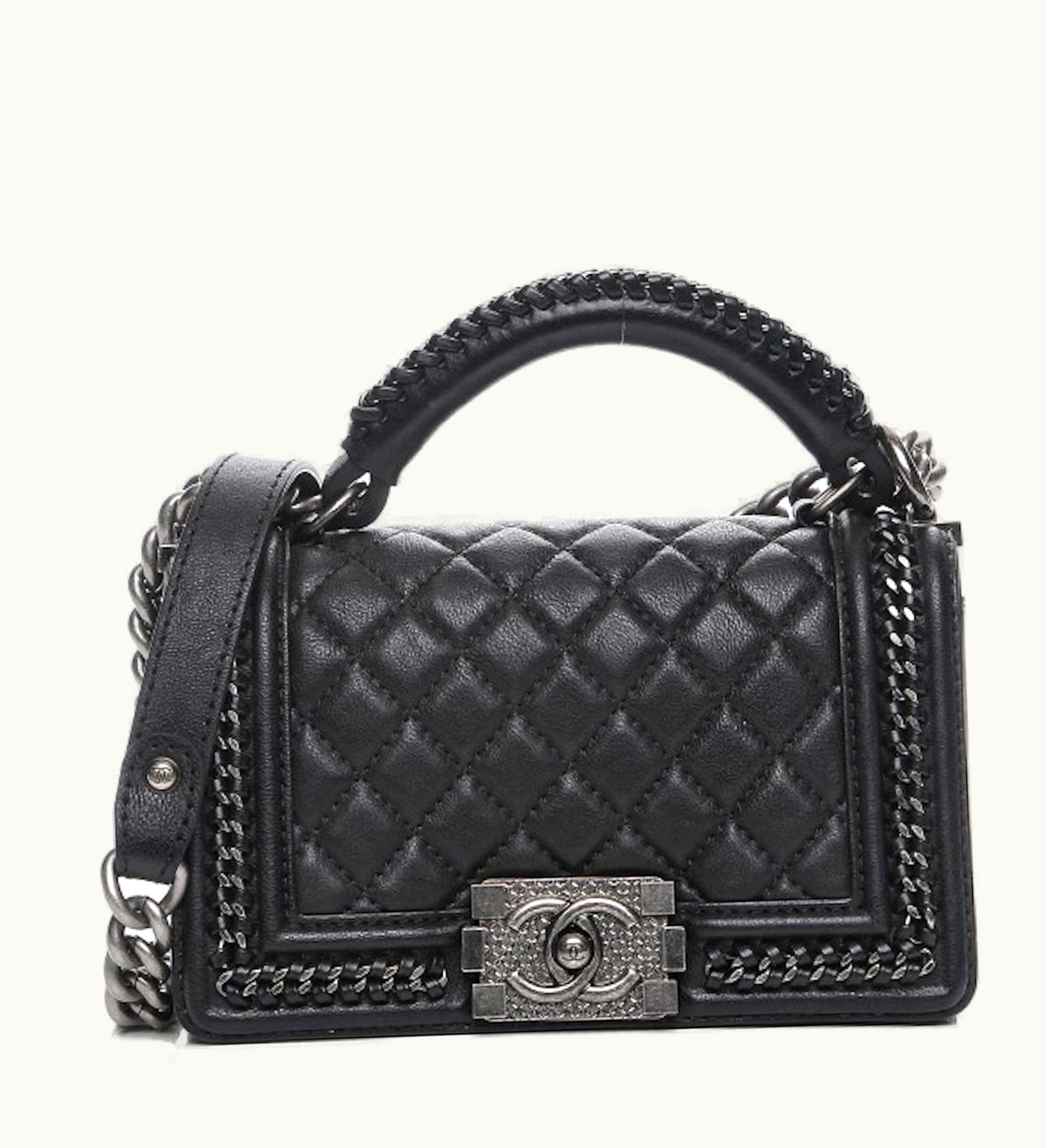 Chanel Chanel Boy Bag Flap Top Handle Small Quilted Black