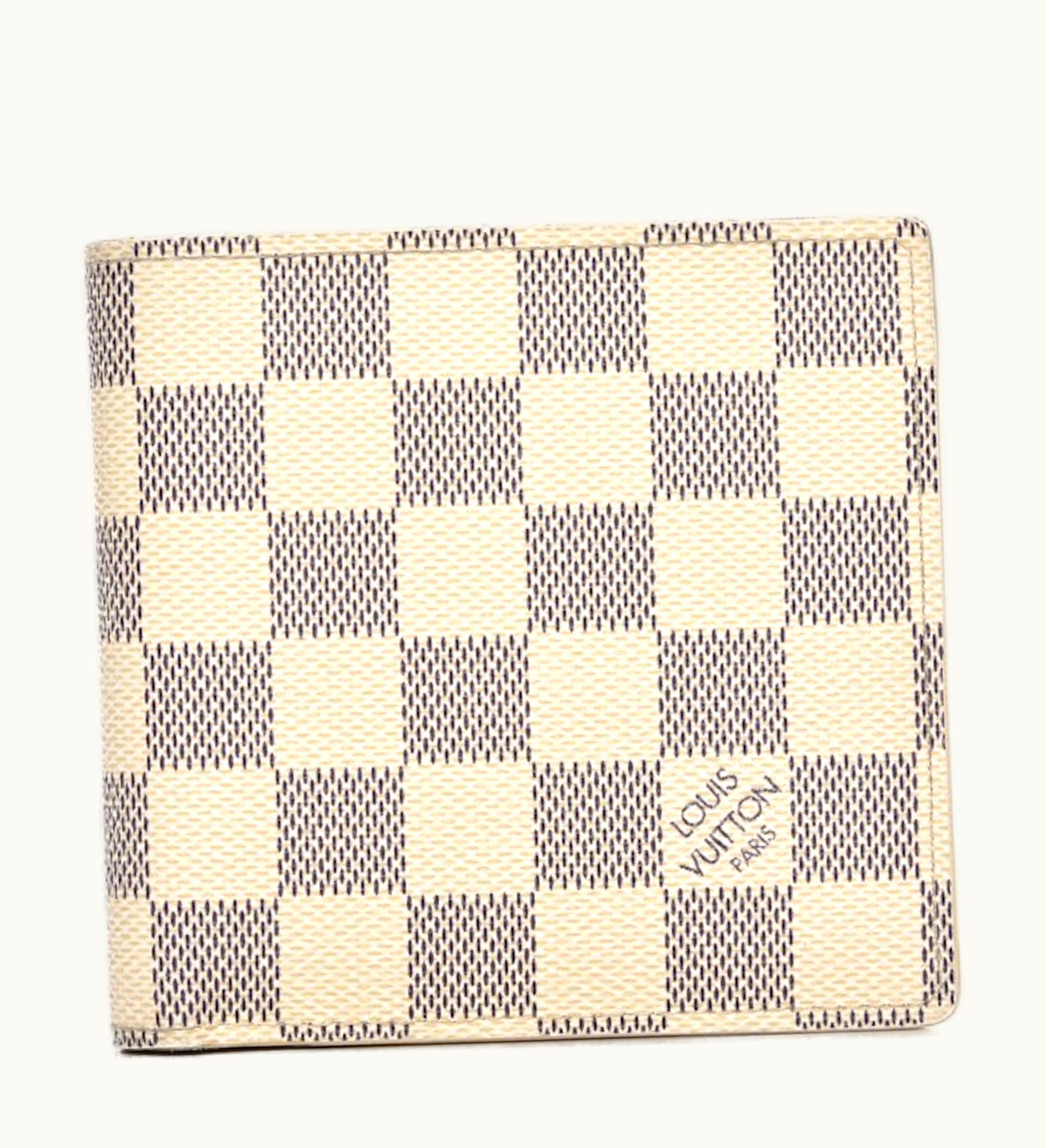Louis Vuitton Louis Vuitton Wallet Marco Damier Azur Canvas White Blue