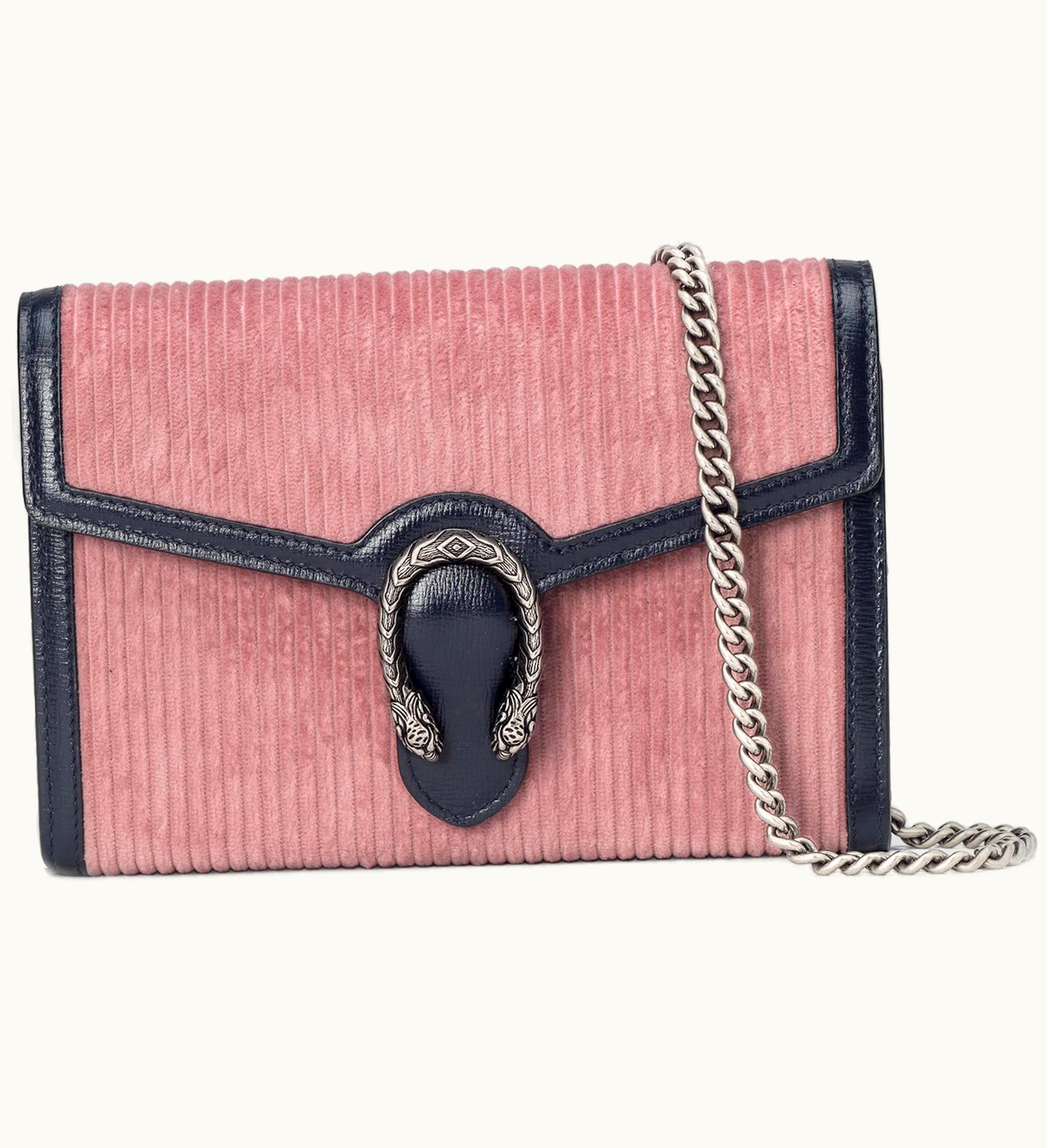 Gucci Gucci Dionysus Chain Bag Small Corduroy Pink Blue