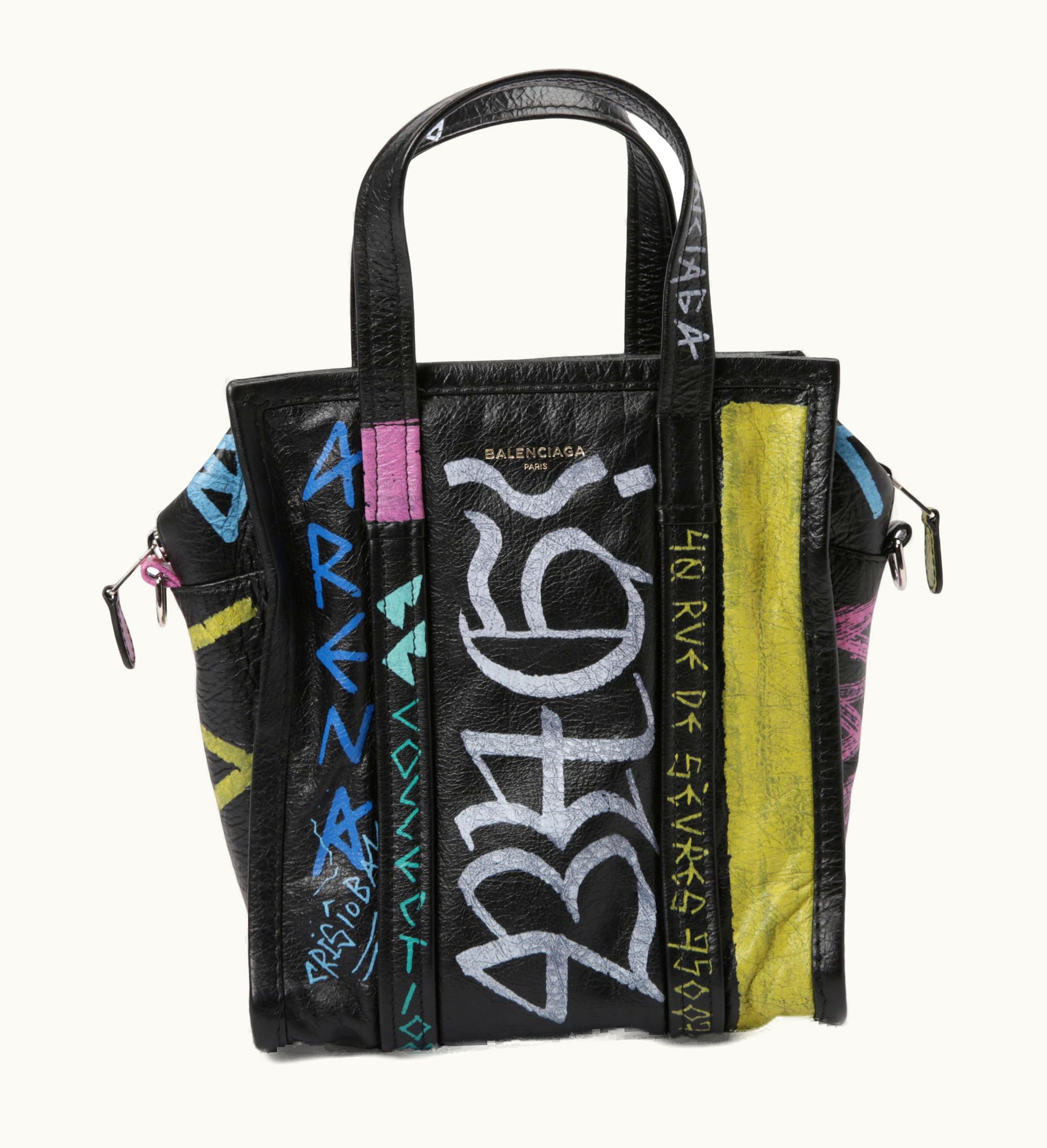 Balenciaga Balenciaga Shopper Bazar Graffiti XS Black Multicolor