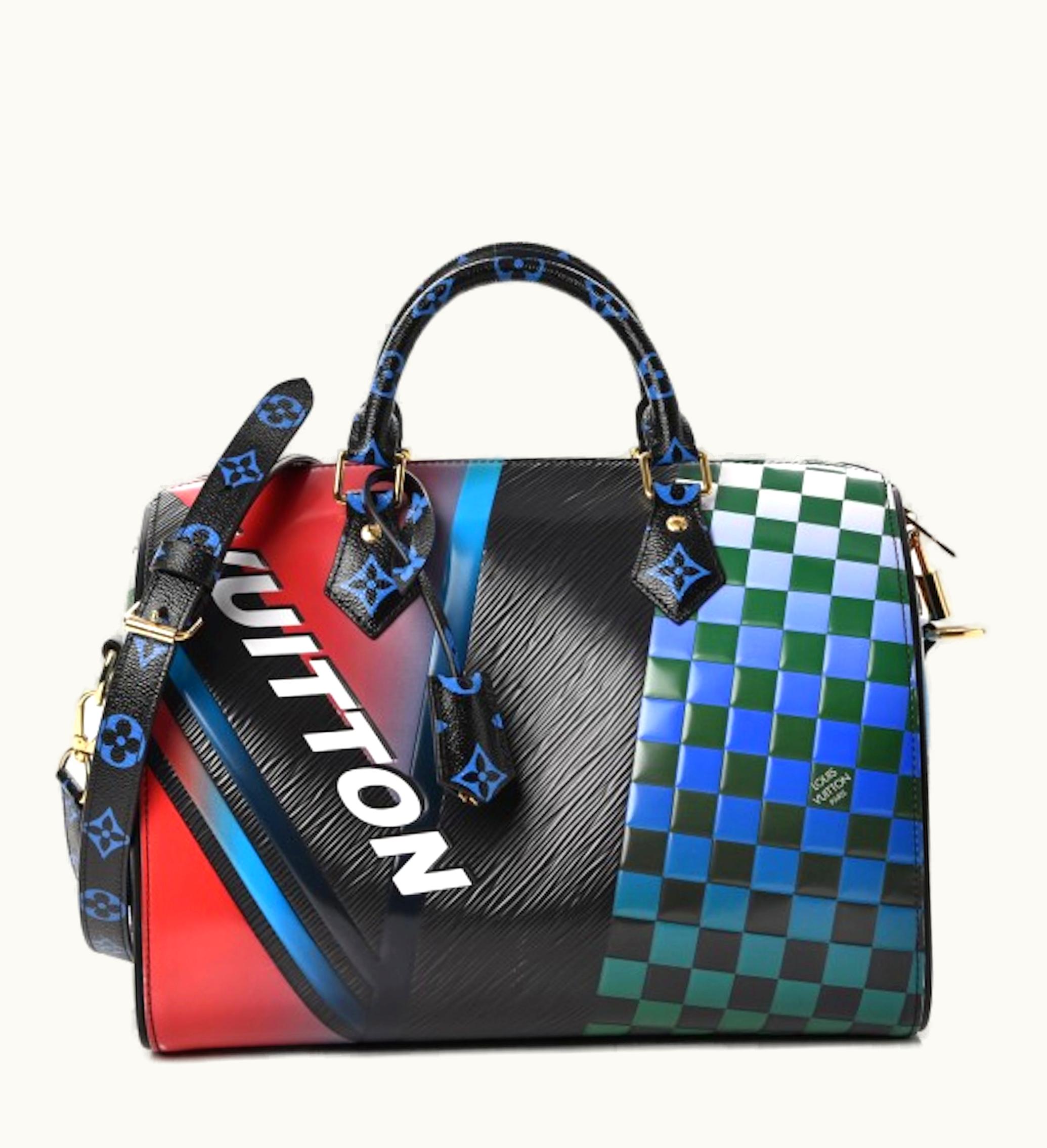 Louis Vuitton Louis Vuitton Speedy Bandouliere Epi Damier Race 30 Black Multicolor