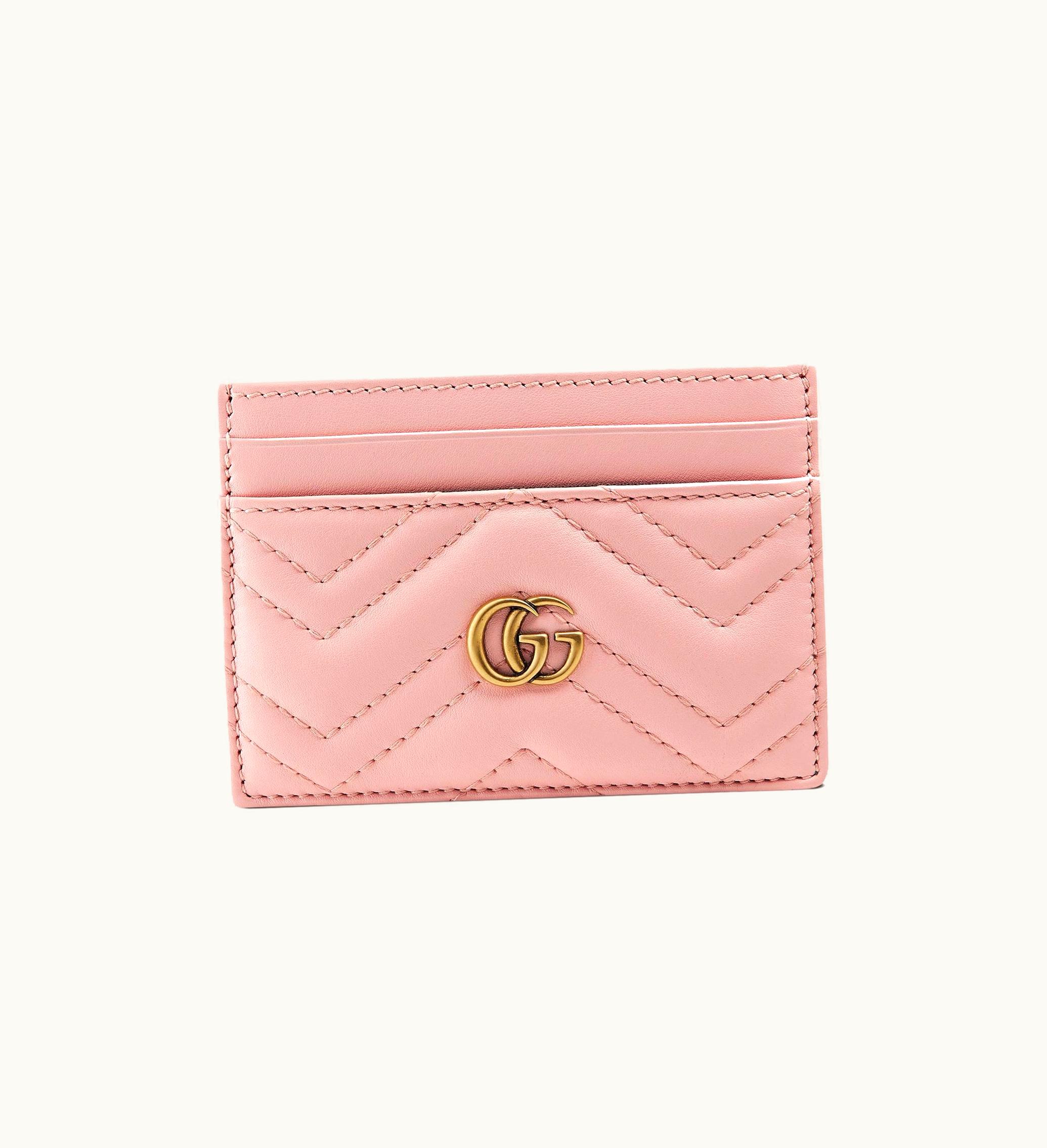 Gucci Gucci GG Marmont Card Case Matelasse Light Pink