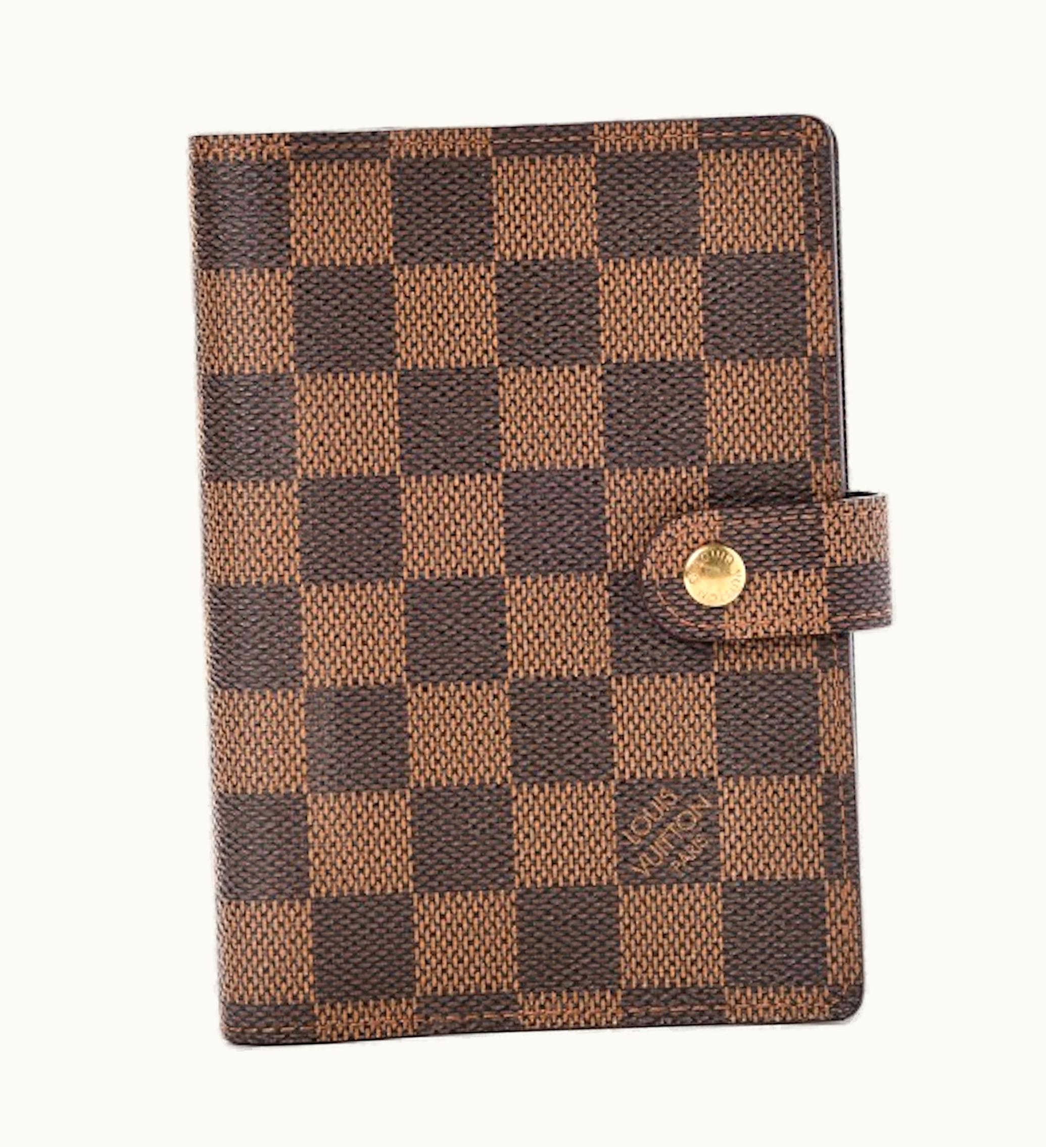 Louis Vuitton Louis Vuitton Agenda Cover Small Ring Damier Ebene Canvas Brown