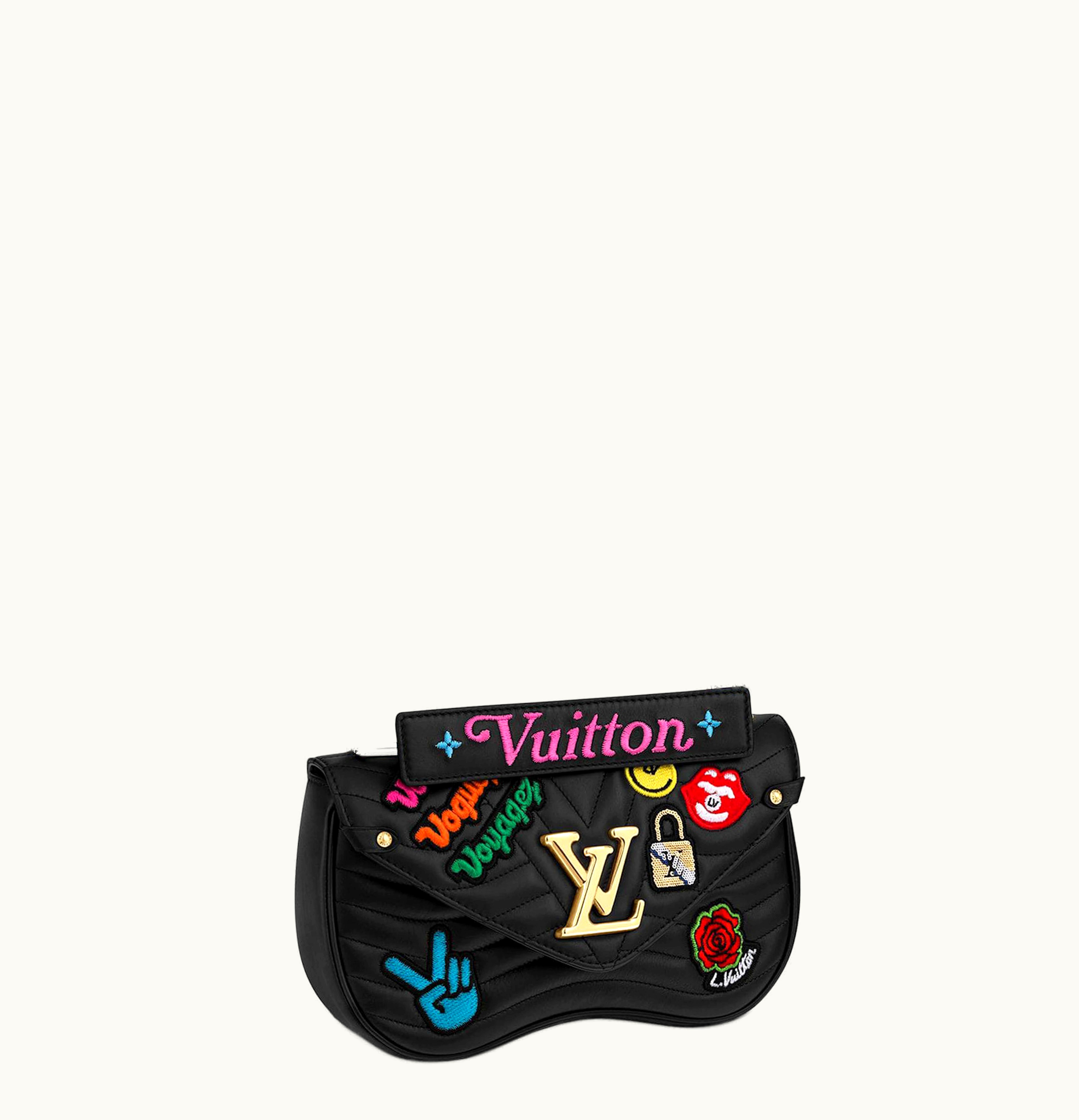 Louis Vuitton Louis Vuitton New Wave Chain Bag 80s Music Patches MM Black