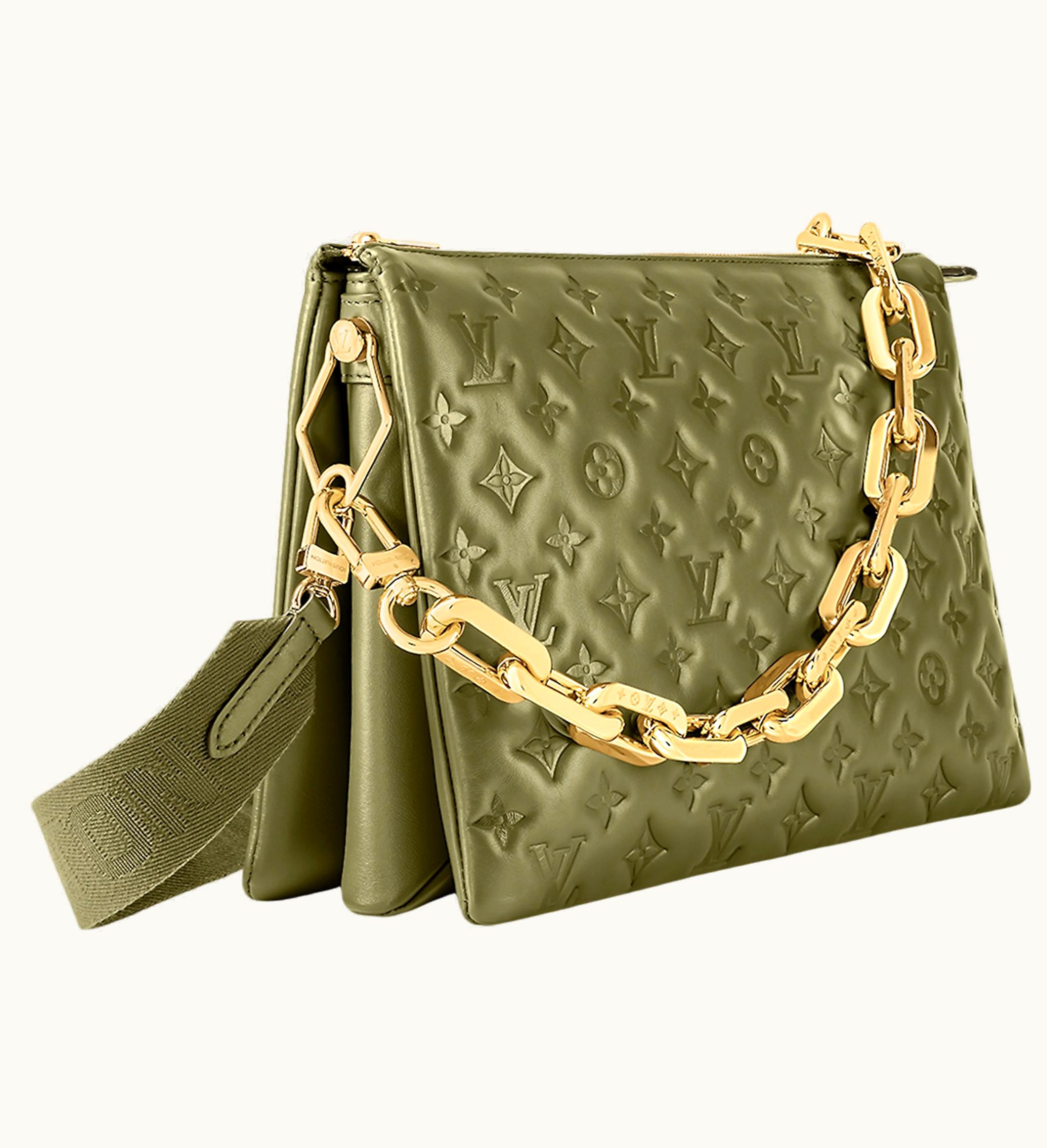 Louis Vuitton Louis Vuitton Coussin Handbag MM Monogram Embossed Khaki