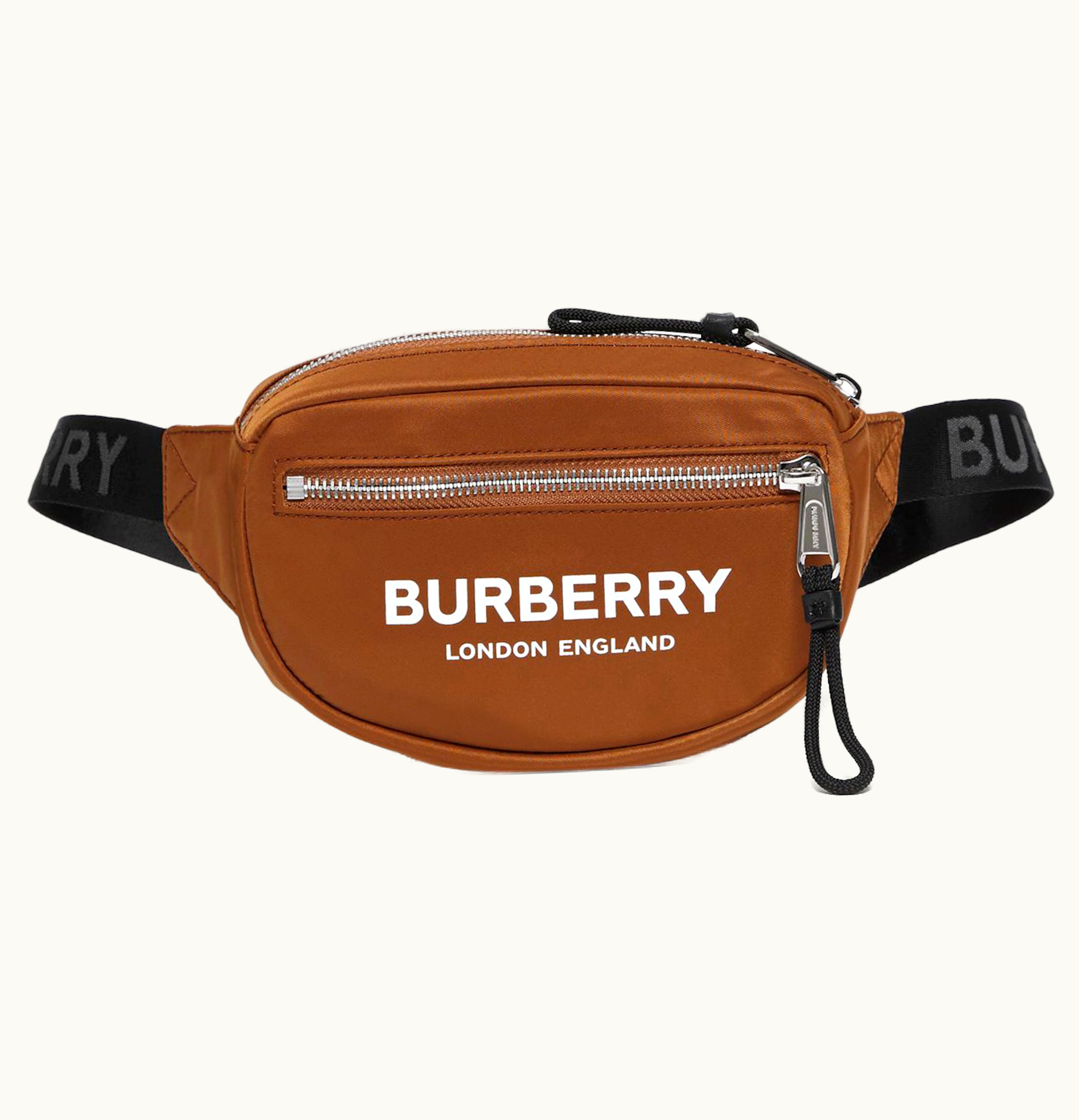 Burberry Burberry Cannon Bum Bag Logo Print Small Dark Camel