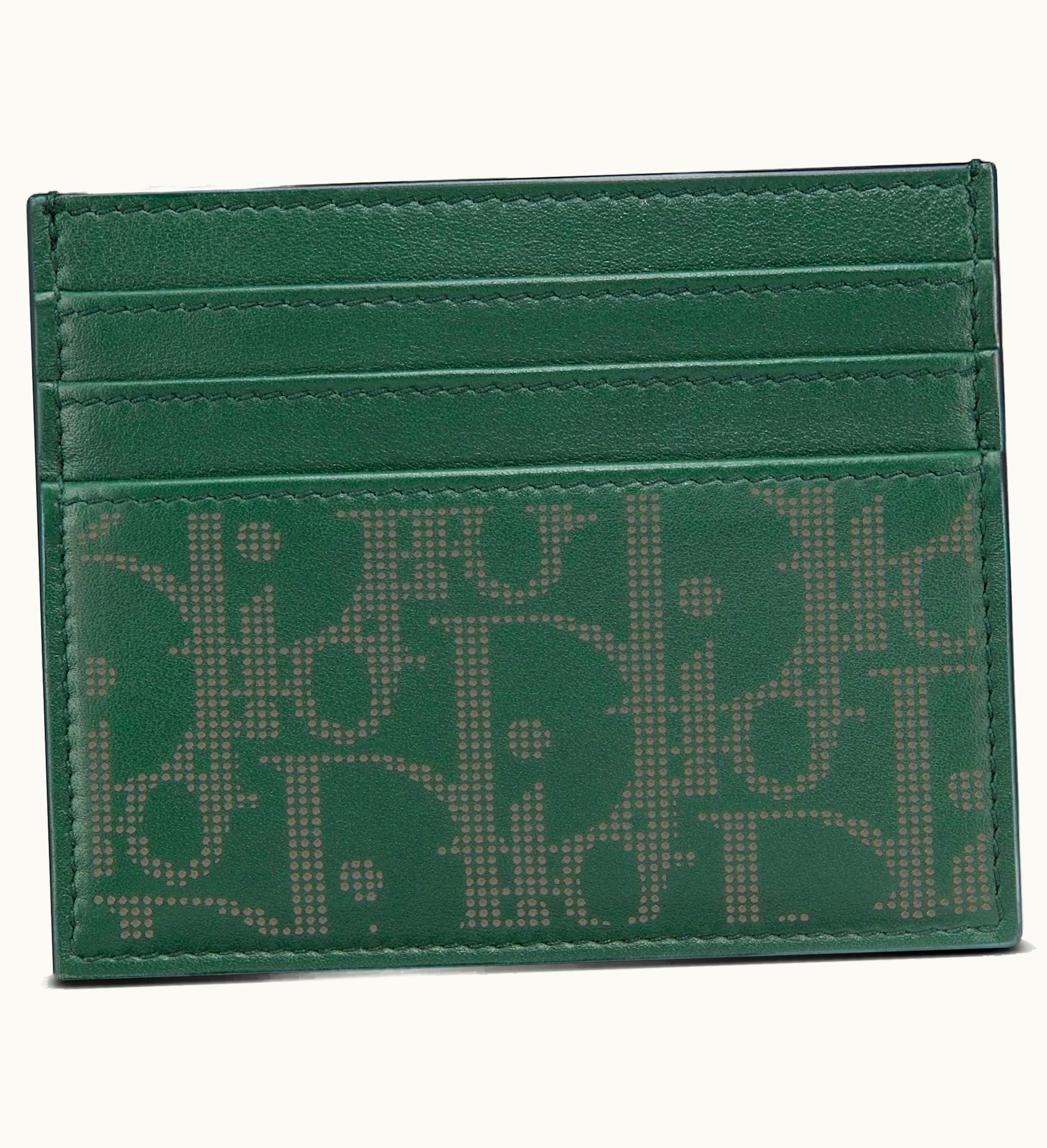 Dior World Tour Card Holder Oblique Galaxy Green