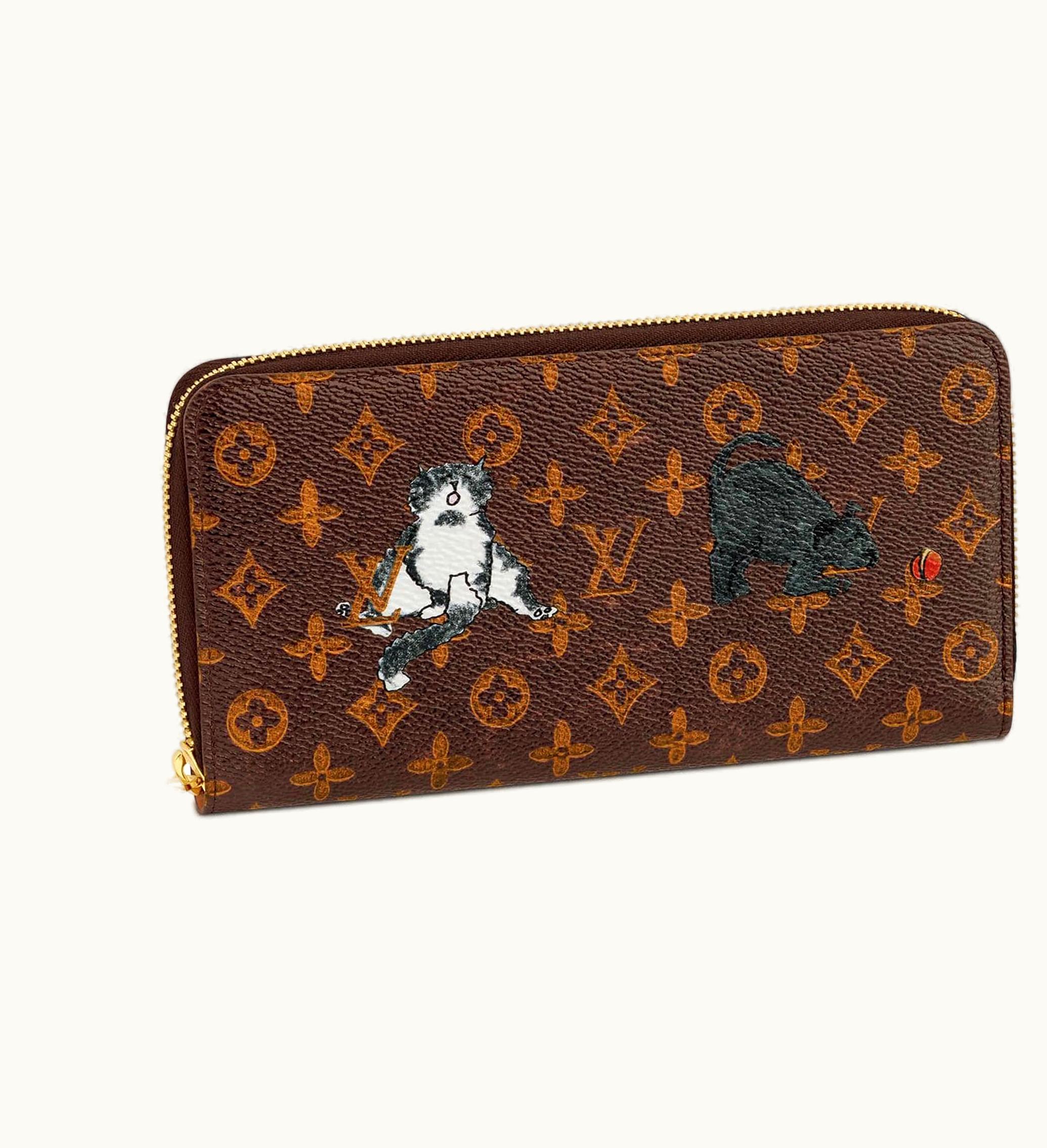 Louis Vuitton Louis Vuitton Zippy Wallet Monogram Catogram Brown Orange