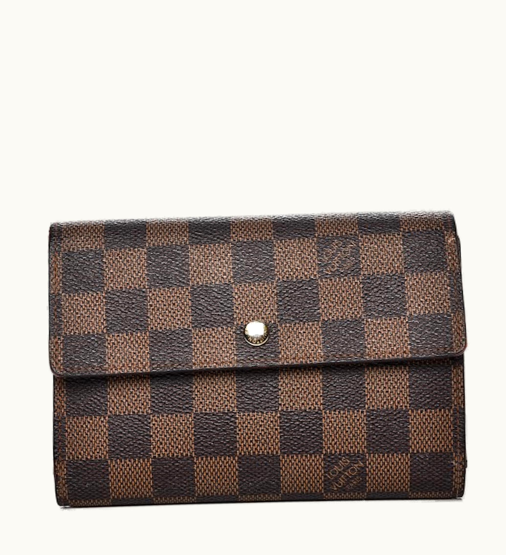 Louis Vuitton Louis Vuitton Wallet Porte Tresor Etui Papier Damier Ebene Canvas Brown
