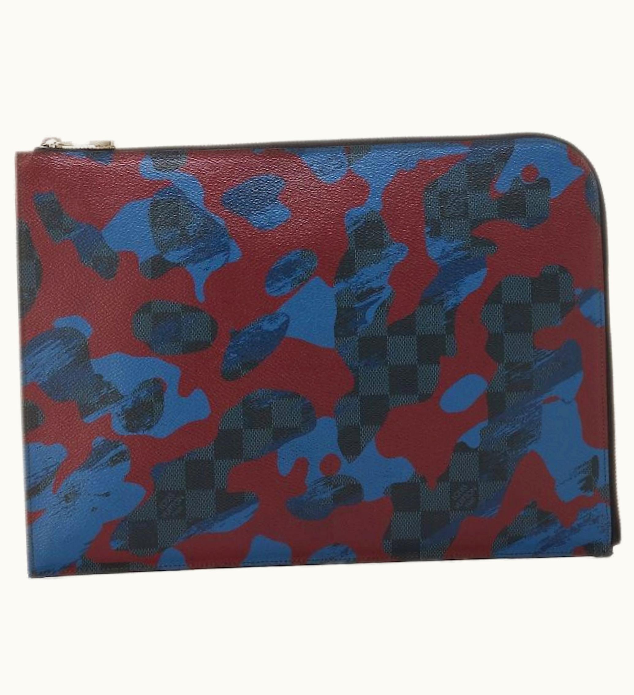 Louis Vuitton Louis Vuitton Pochette Jour Camouflage Damier Cobalt Printed Gm Bordeaux Bleu Marine Black