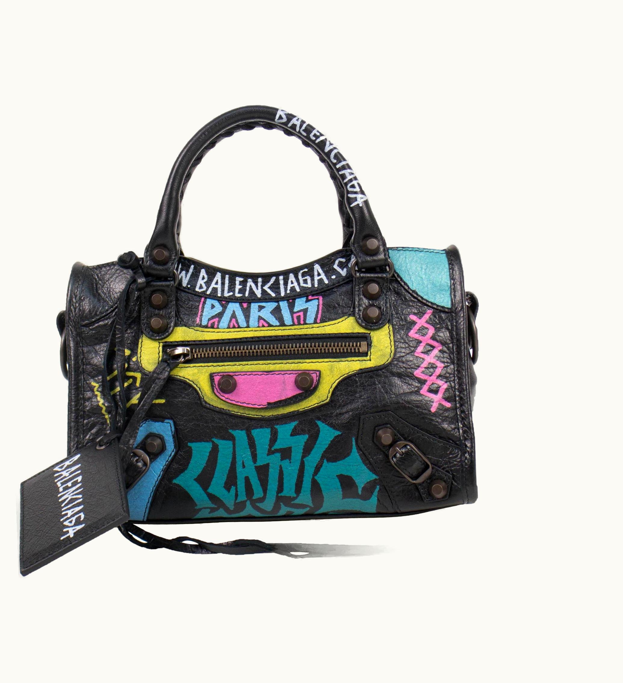 Balenciaga Balenciaga City Classic Graffiti Mini Black Multicolor