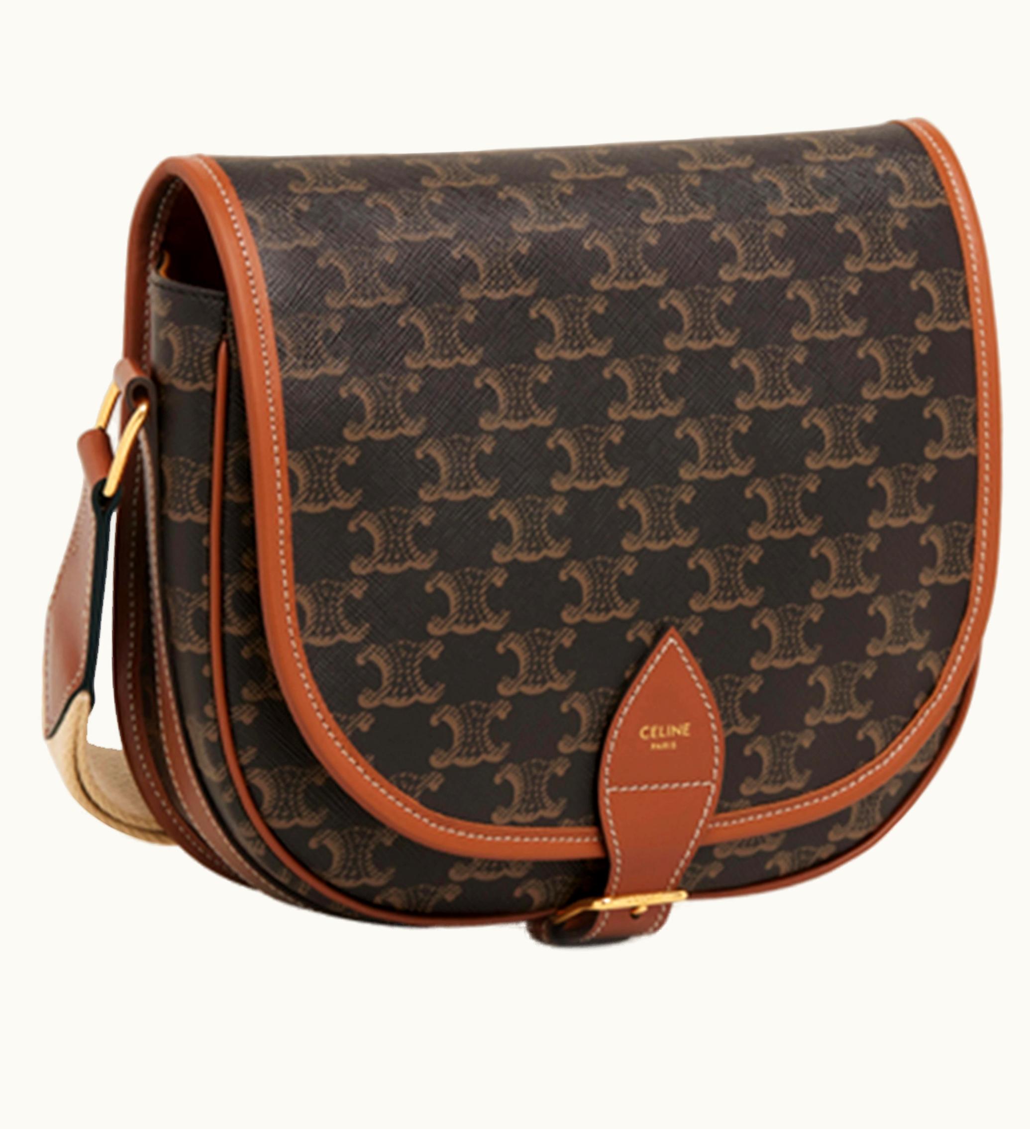 Celine Large Strap Folco Bag Triomphe Tan