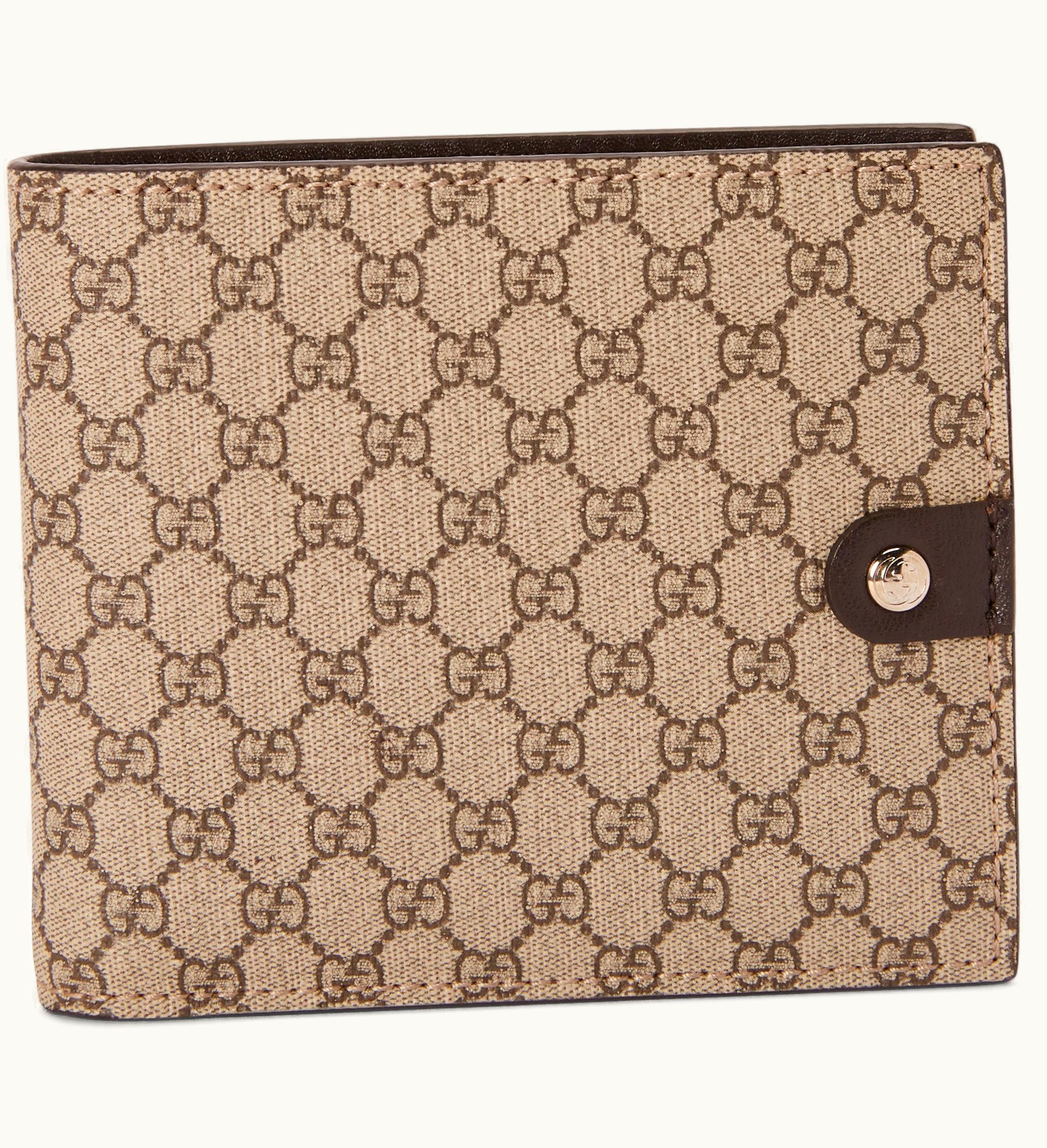 Gucci Gucci Bifold Wallet GG Supreme Beige Ebony