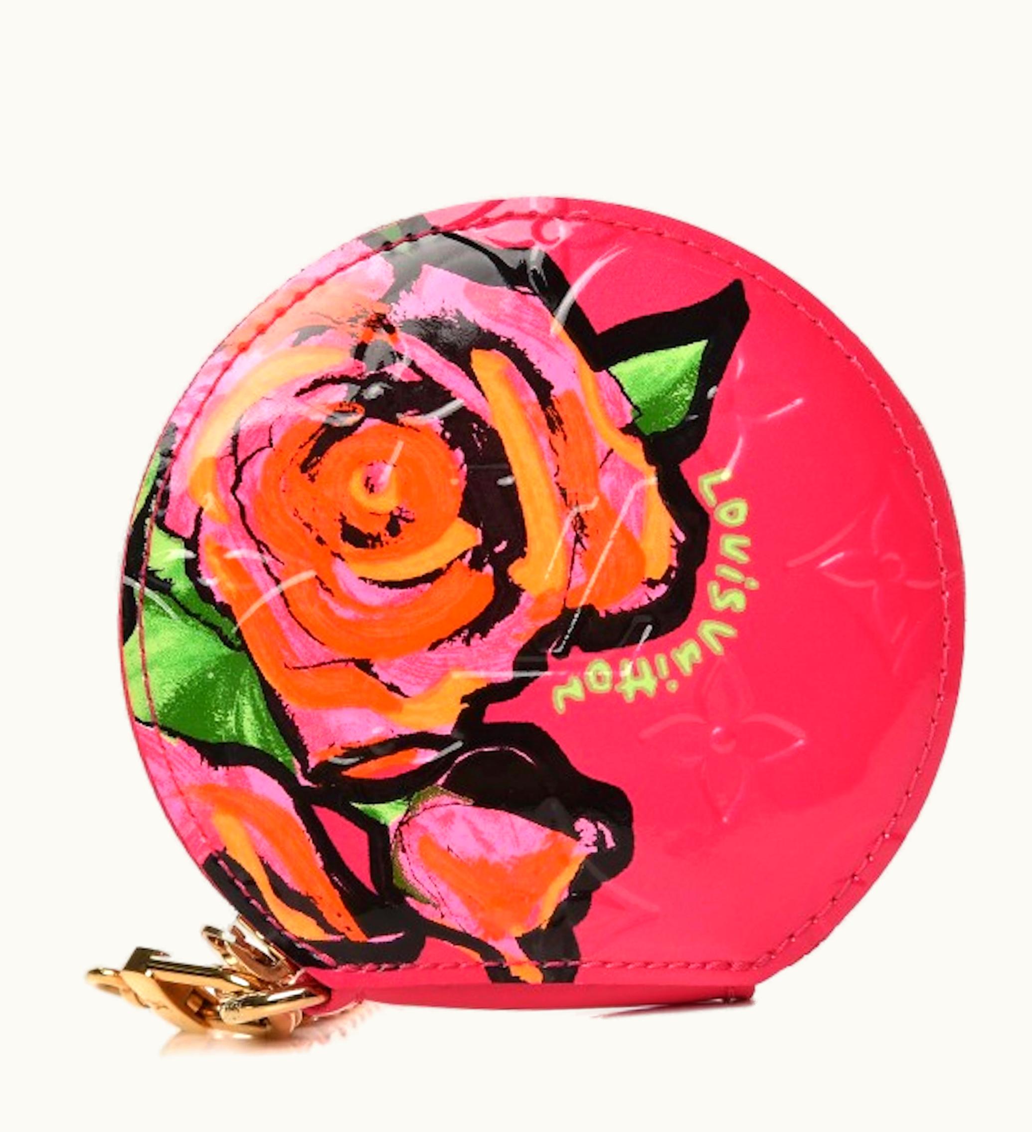 Louis Vuitton Louis Vuitton Coin Purse Stephen Sprouse Chapeau Roses Monogram Vernis Patent Leather Rose Pop