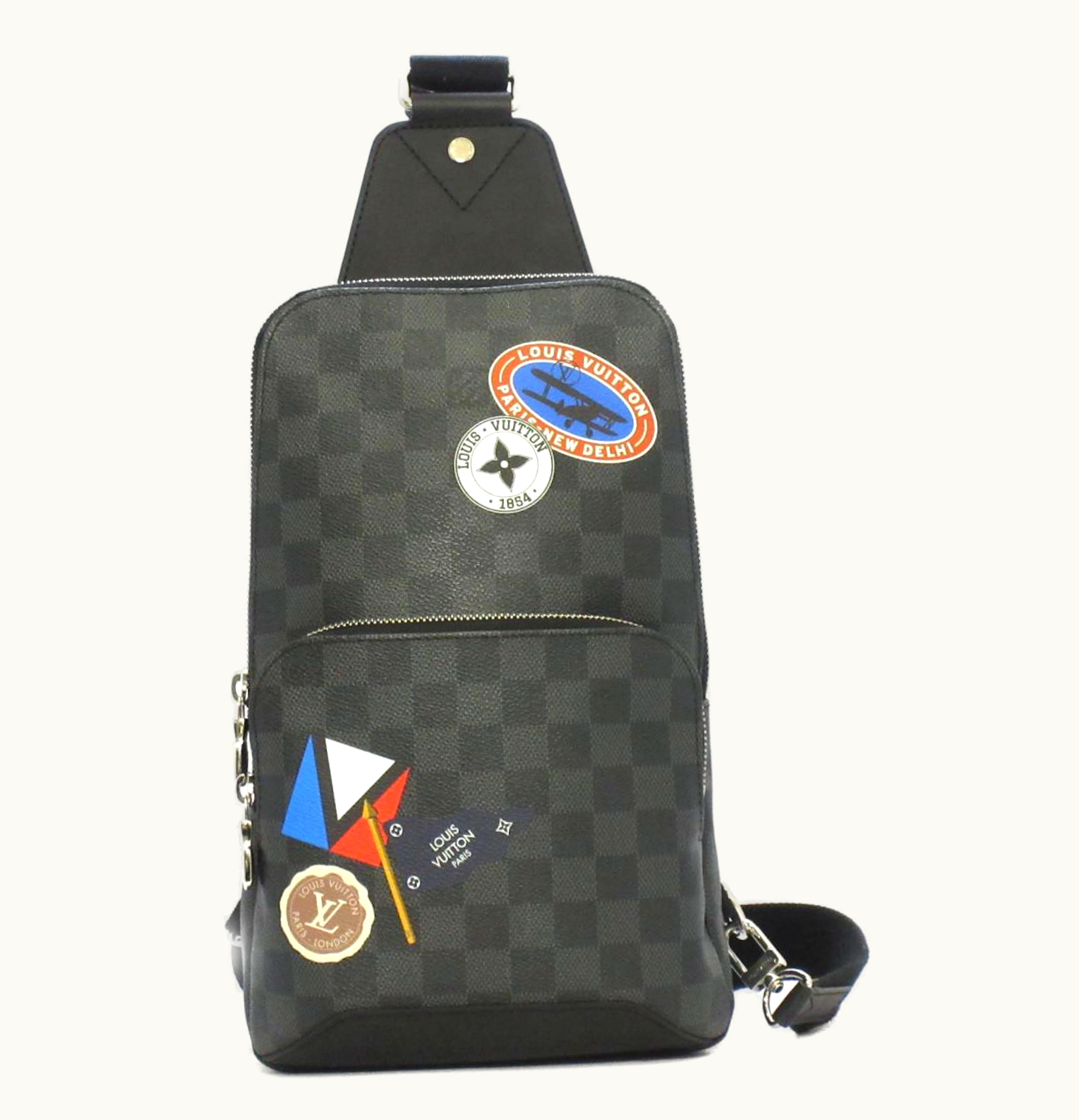 Louis Vuitton Louis Vuitton Avenue Sling Bag Damier Graphite Travel Stickers Black Grey