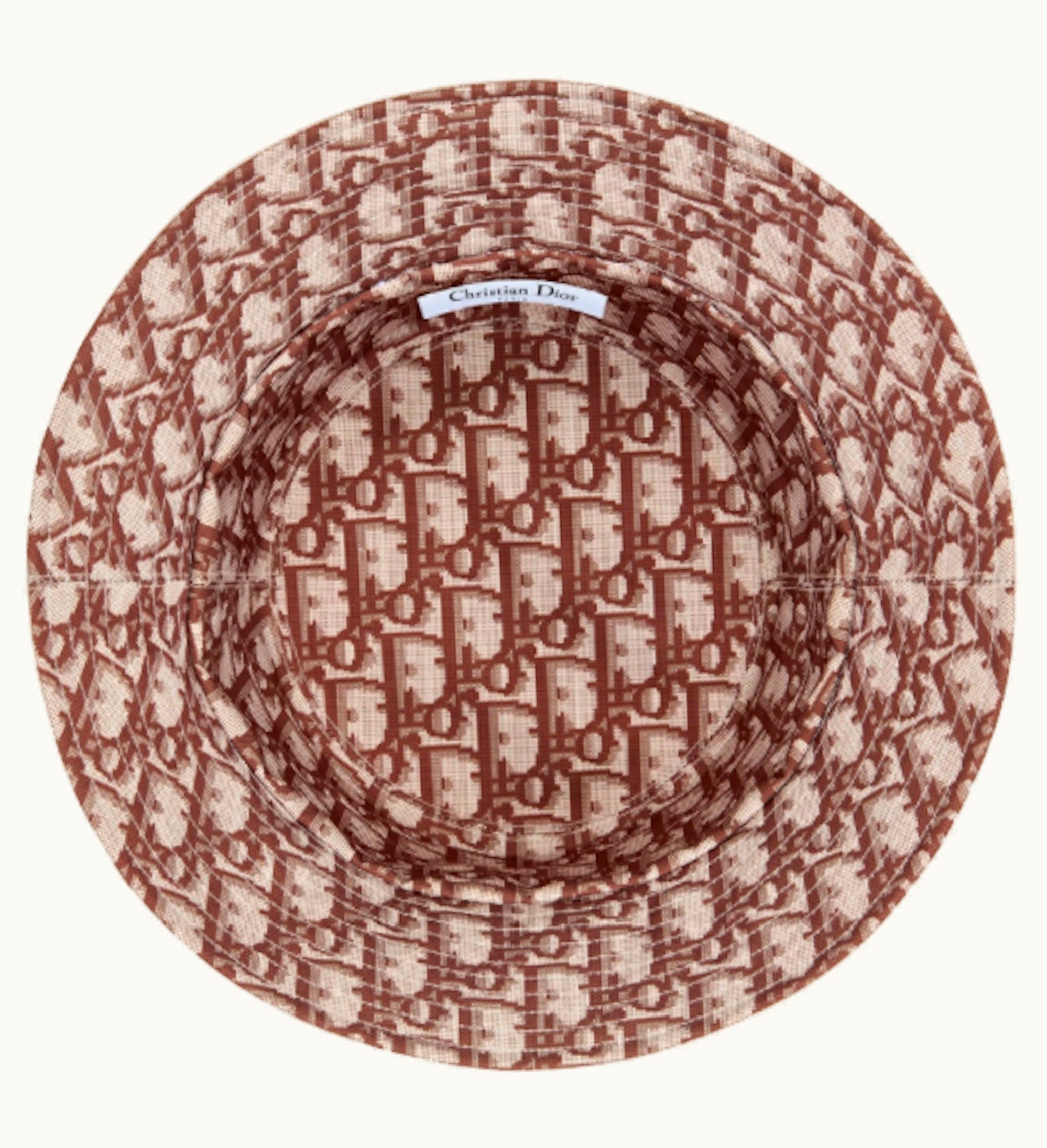 Dior Reversible Teddy D Small Brim Bucket Hat Oblique Beige