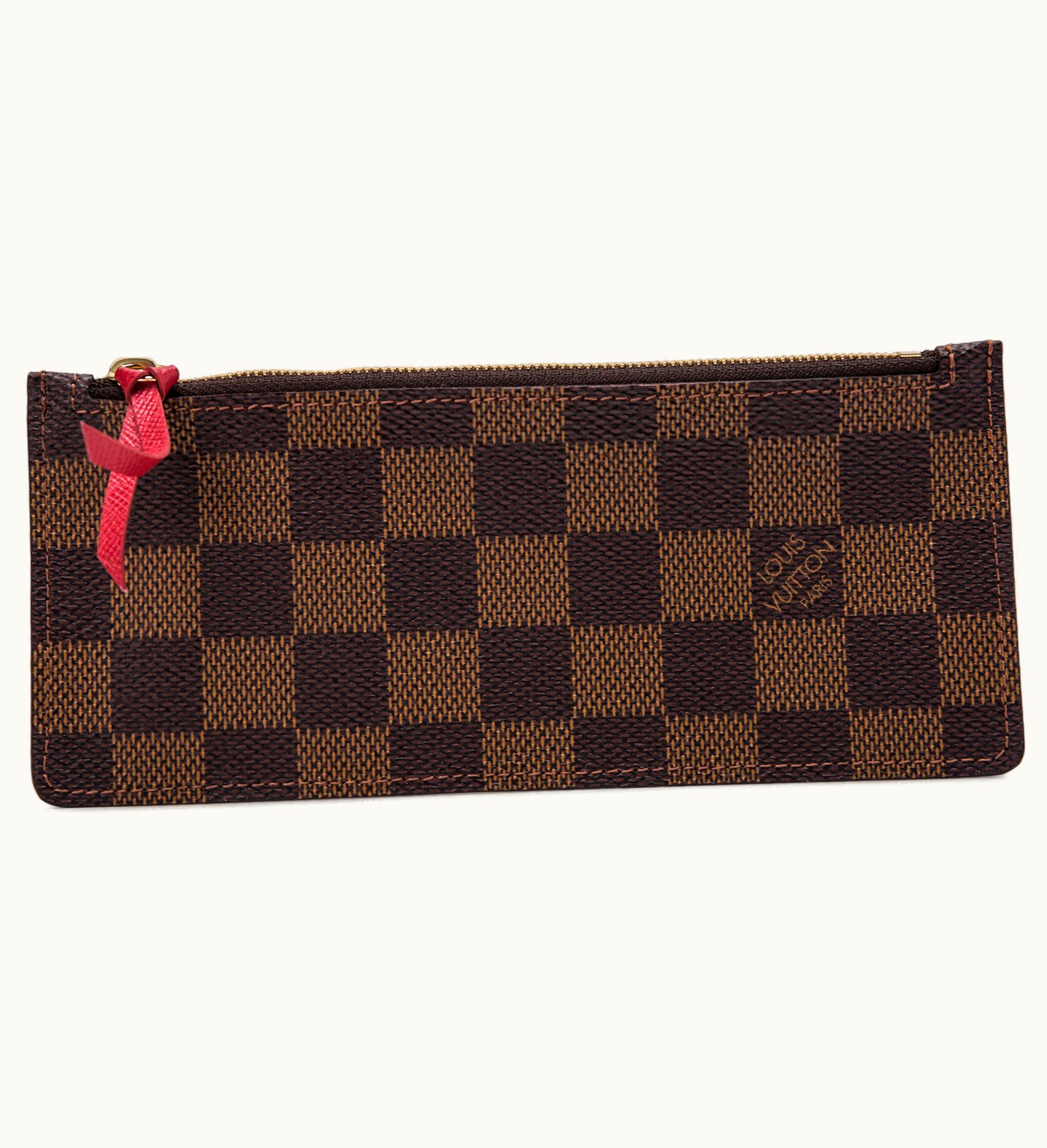 Louis Vuitton Louis Vuitton Josephine Wallet Zippered Insert Damier Ebene Red Lining