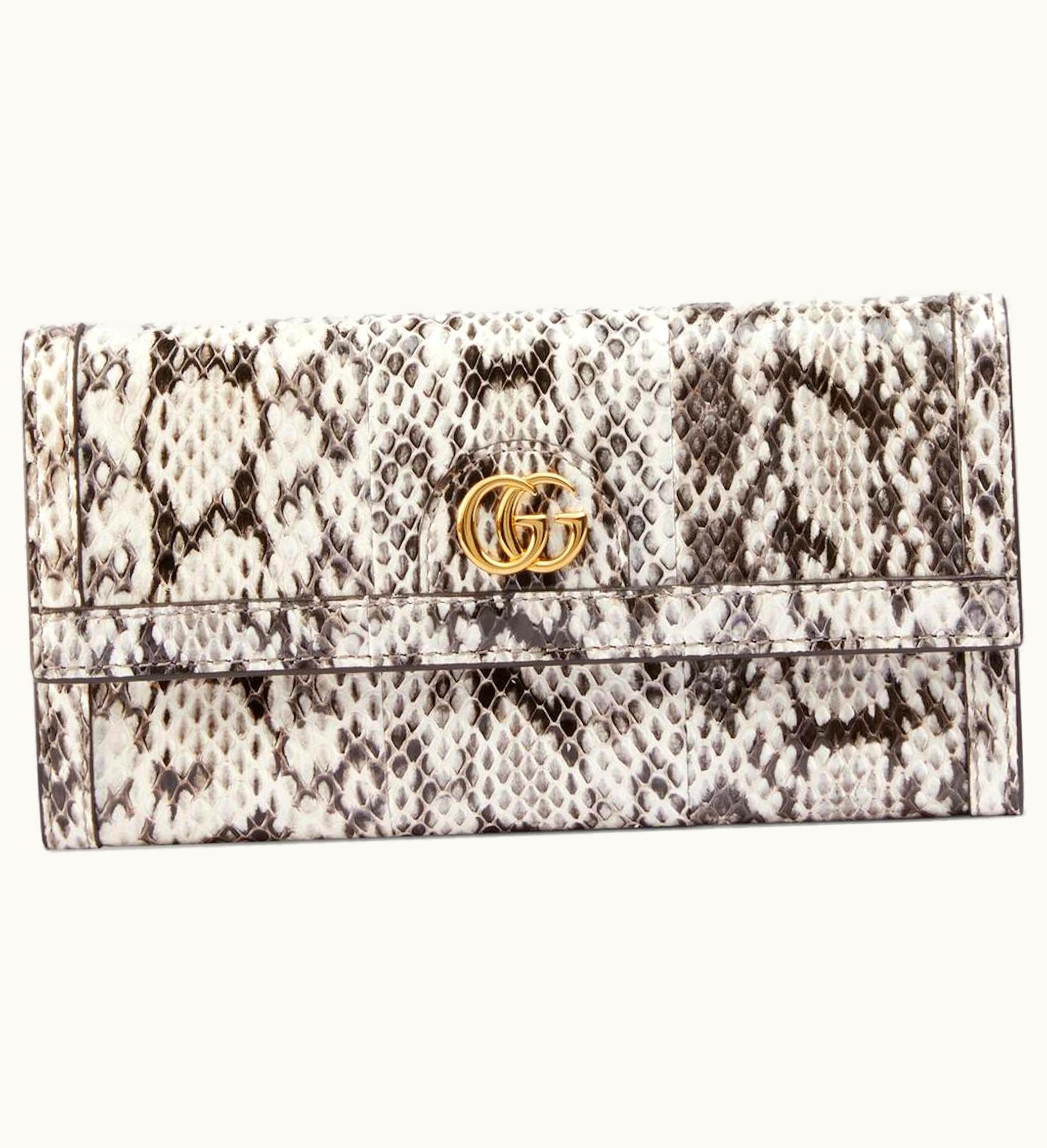 Gucci Gucci Ophidia Continental Wallet Snakeskin Natural