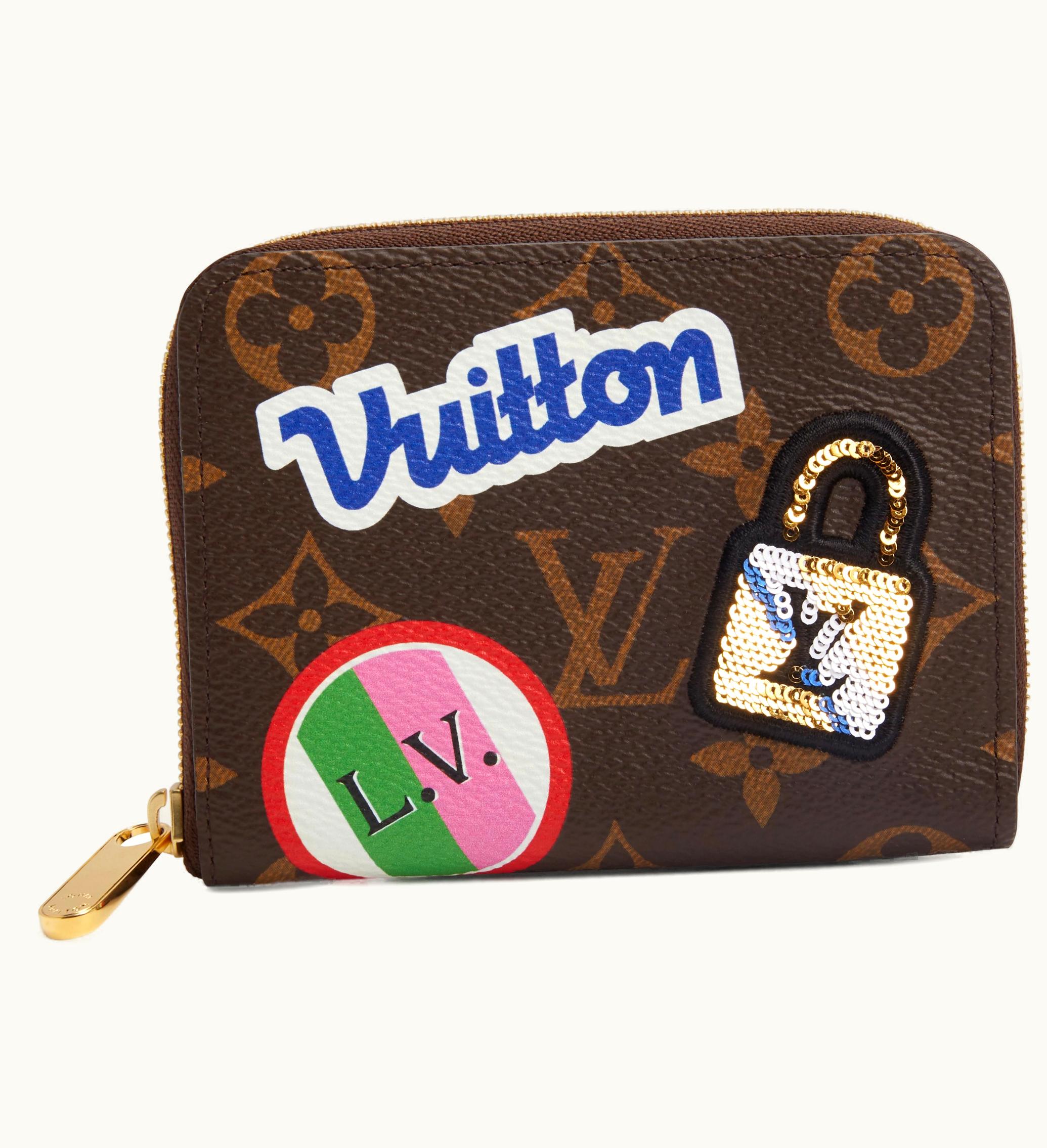 Louis Vuitton Louis Vuitton Zippy Coin Purse Monogram Patches Brown Multicolor