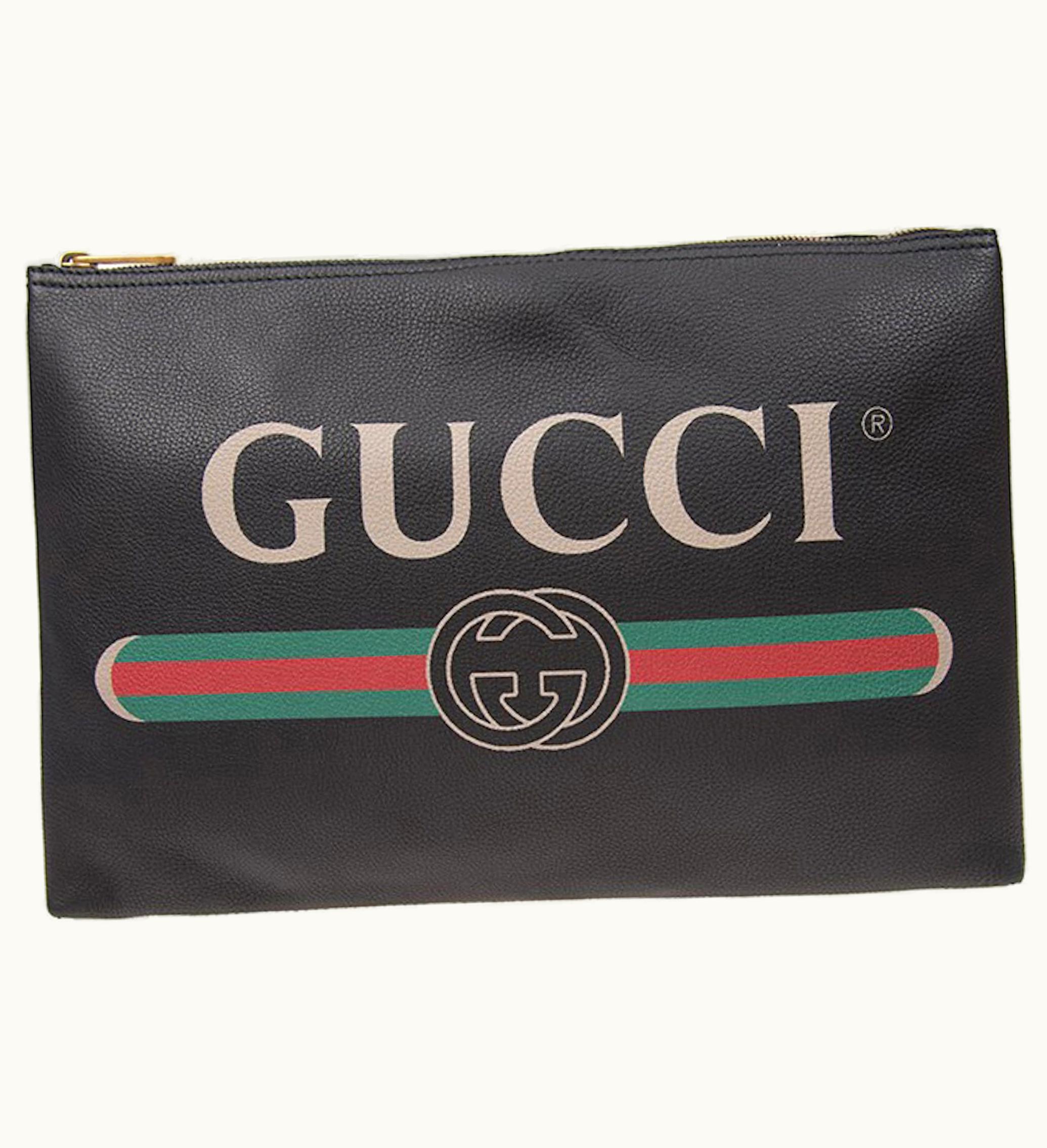 Gucci Gucci Print Portfolio Leather Large Black