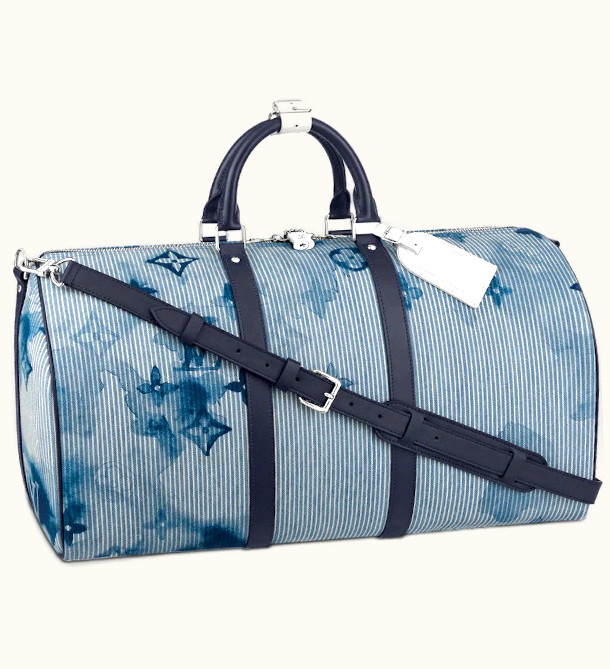 Louis Vuitton Louis Vuitton Keepall Bandouliere 50 Hickory Stripes Denim Watercolor