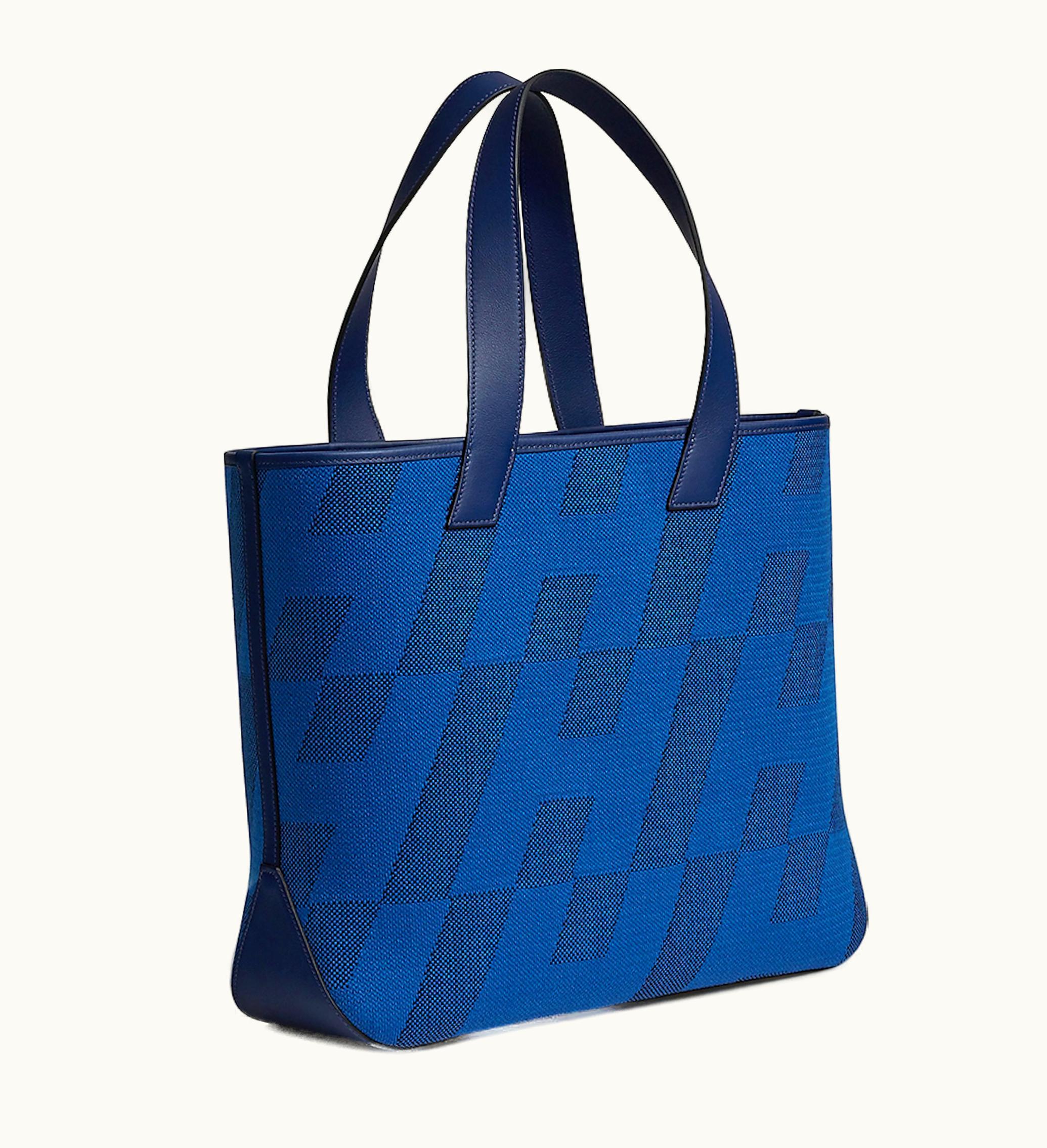Hermes Cabas H En Biais 40 Bag Bleu France Noir Bleu Saphir
