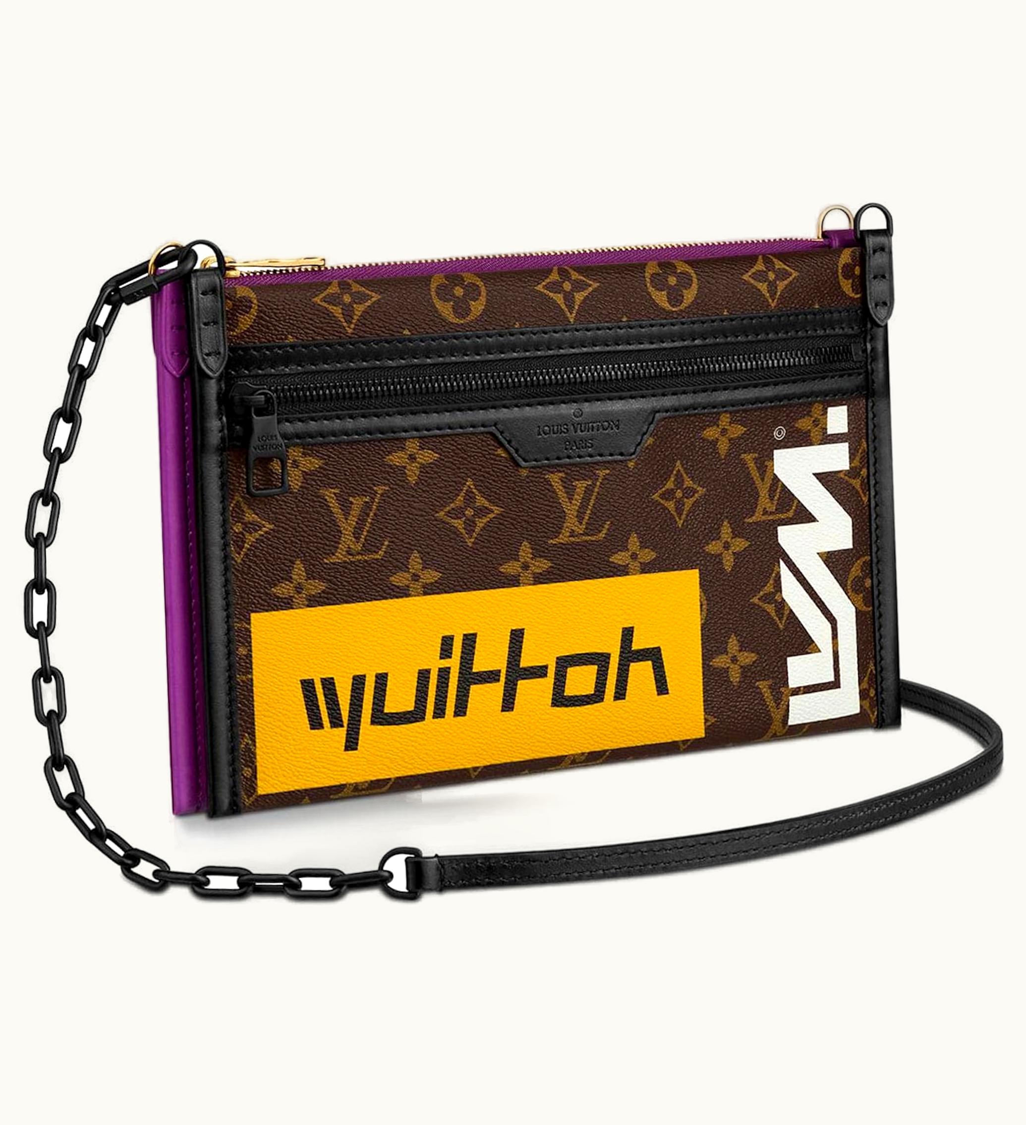 Louis Vuitton Louis Vuitton Double Flat Messenger Monogram Logo Story Brown Purple