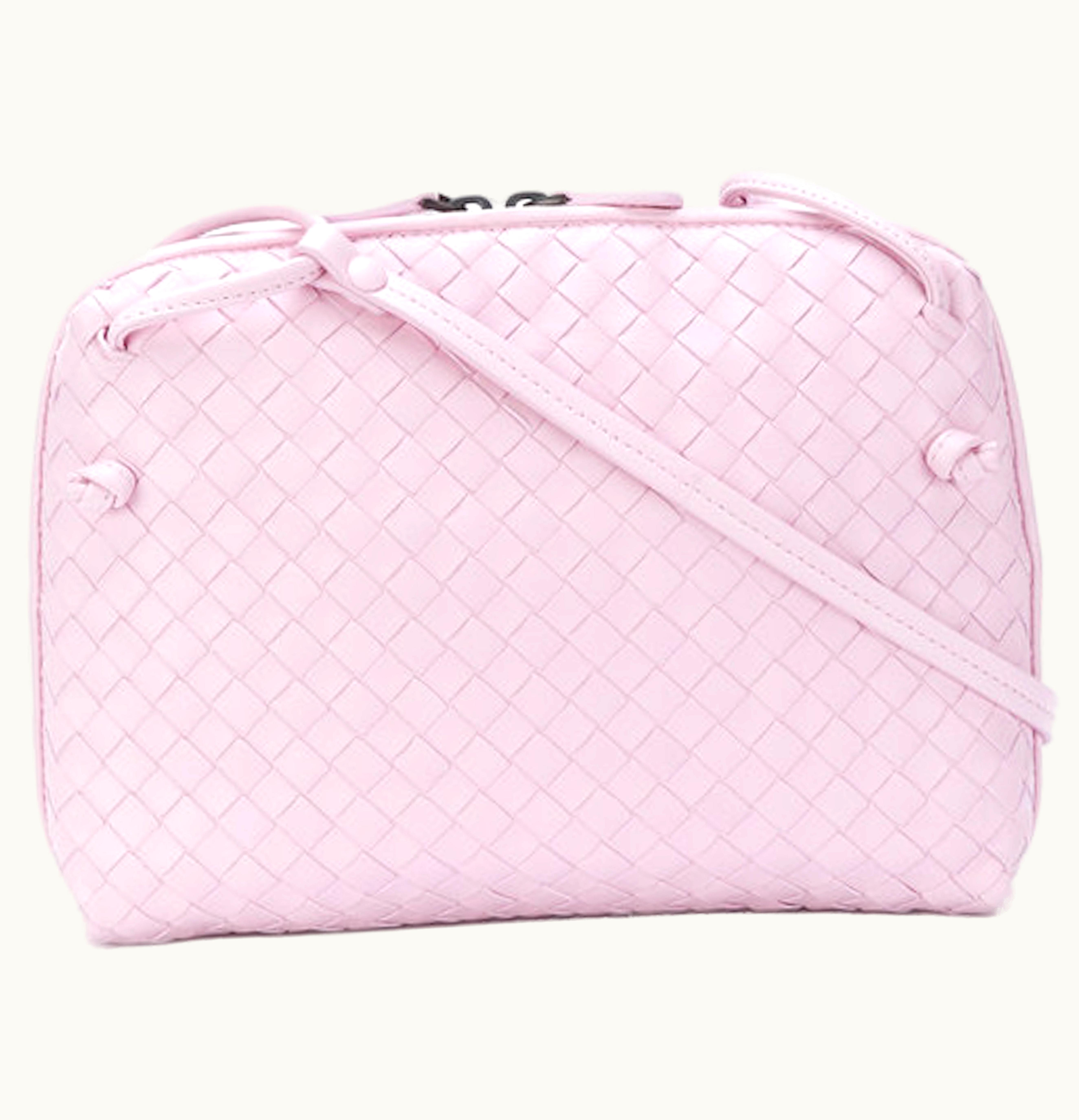 Bottega Veneta Nodini Crossbody Nappa Intrecciato Lambskin Small Dragee