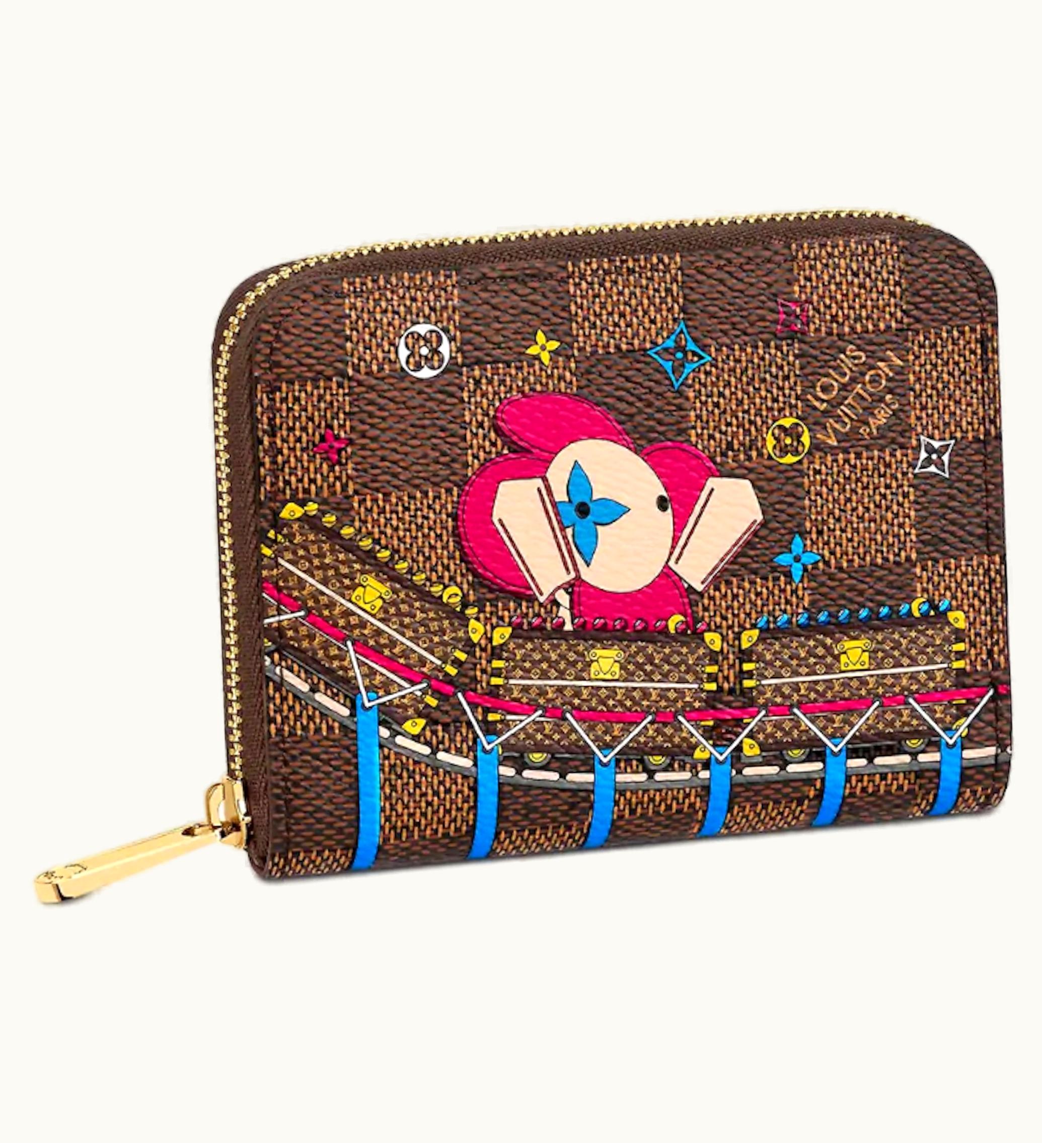 Louis Vuitton Louis Vuitton Gp Coin Pouch Damier Ebene 4 Card Slot Vivienne Holiday Rose Ballerine Pink